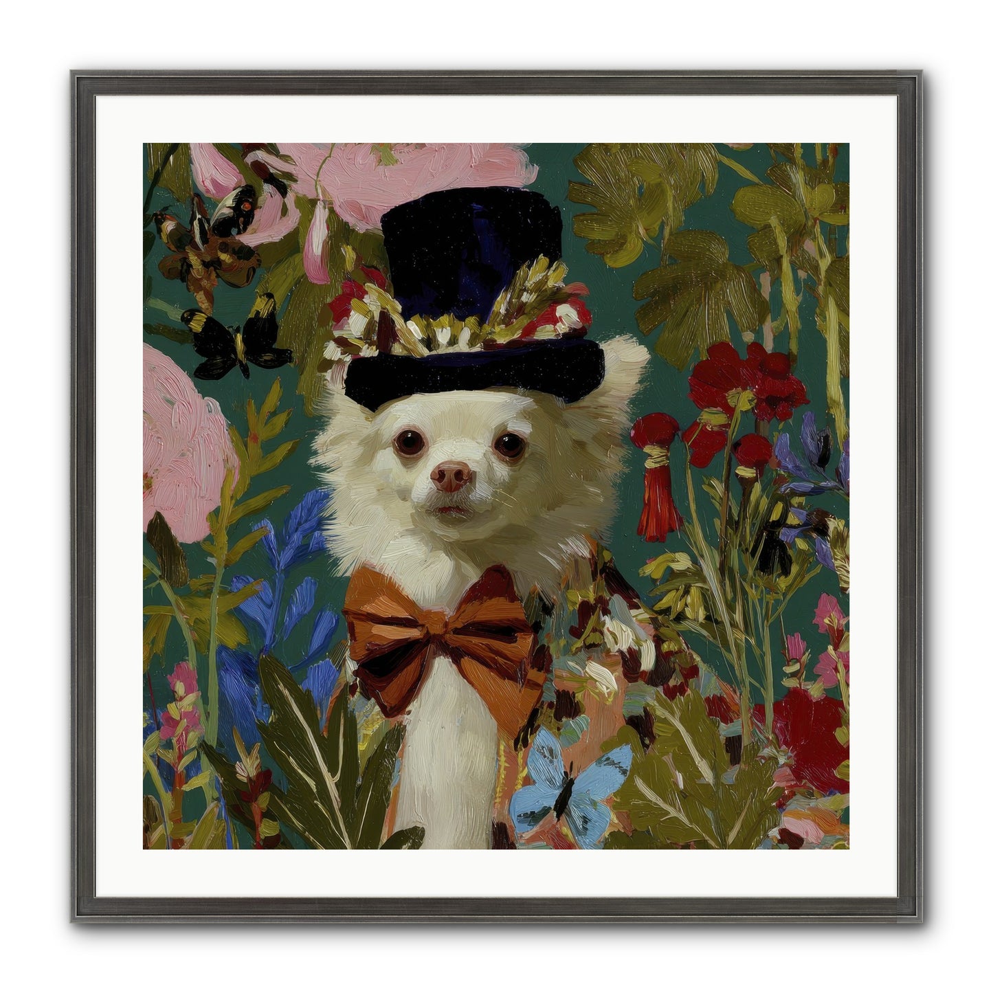 The Dappled Blazer Framed Print - Slimwoods Black/Silver 30x30