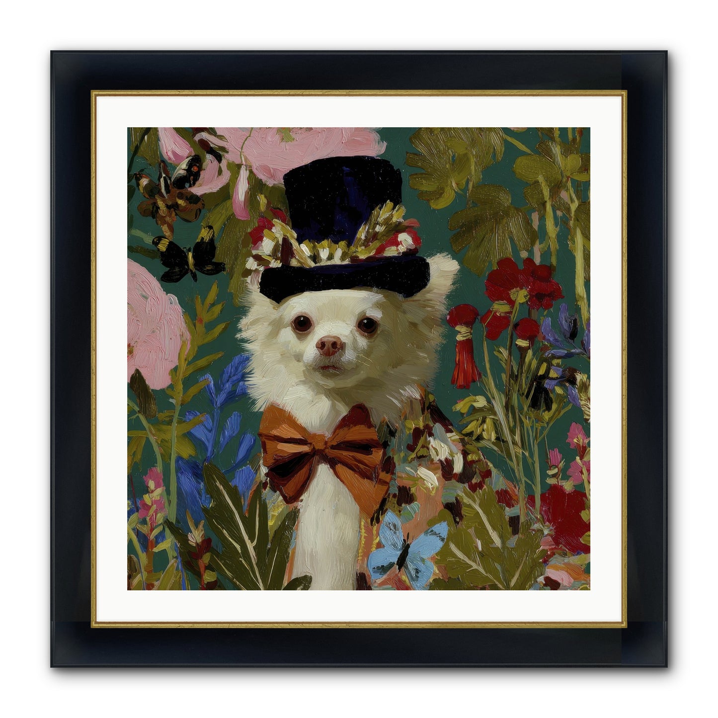 The Dappled Blazer Framed Print - Wide Black w/Gold 30x30