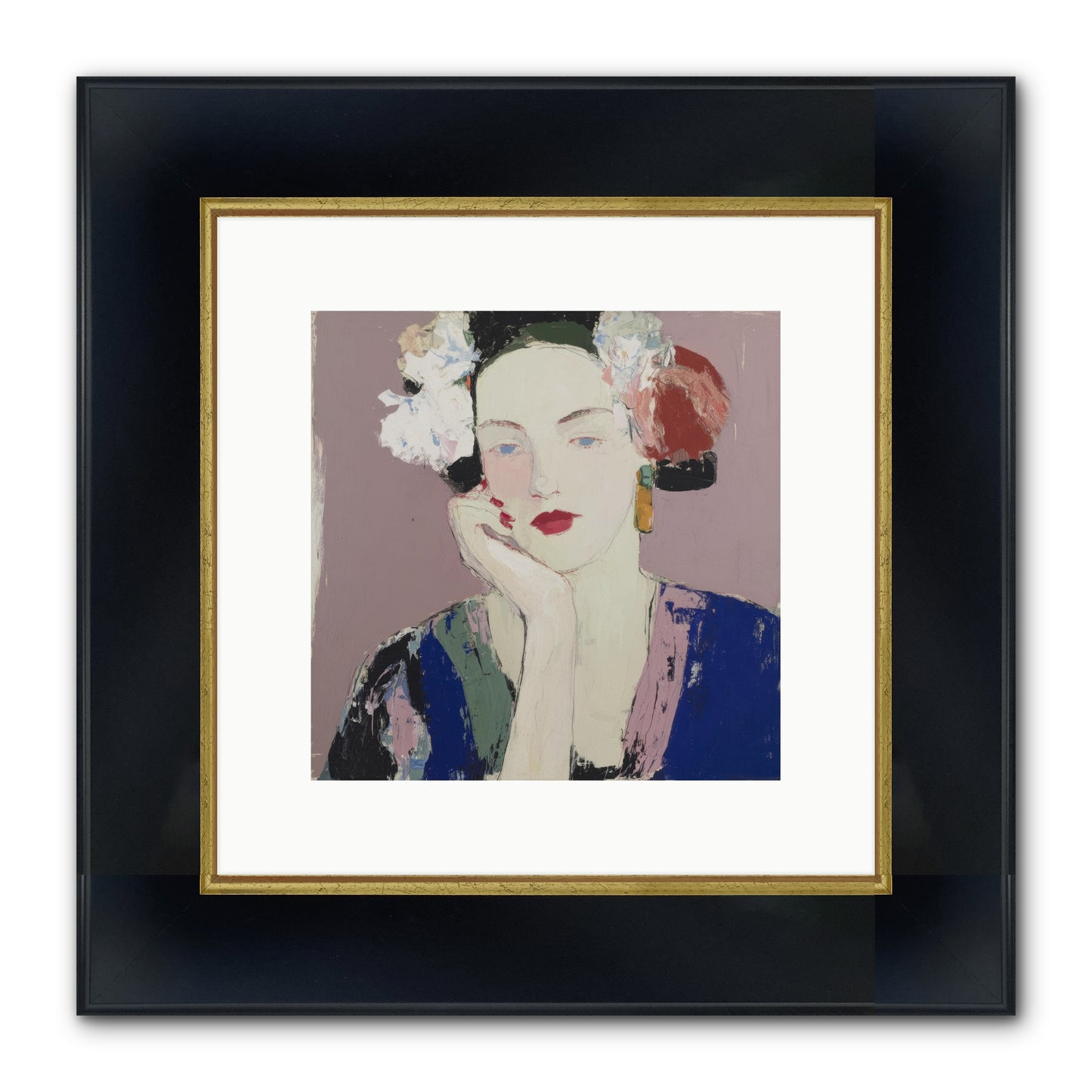 The Daydreamer's Companion Framed Print - Wide Black w/Gold 10x10