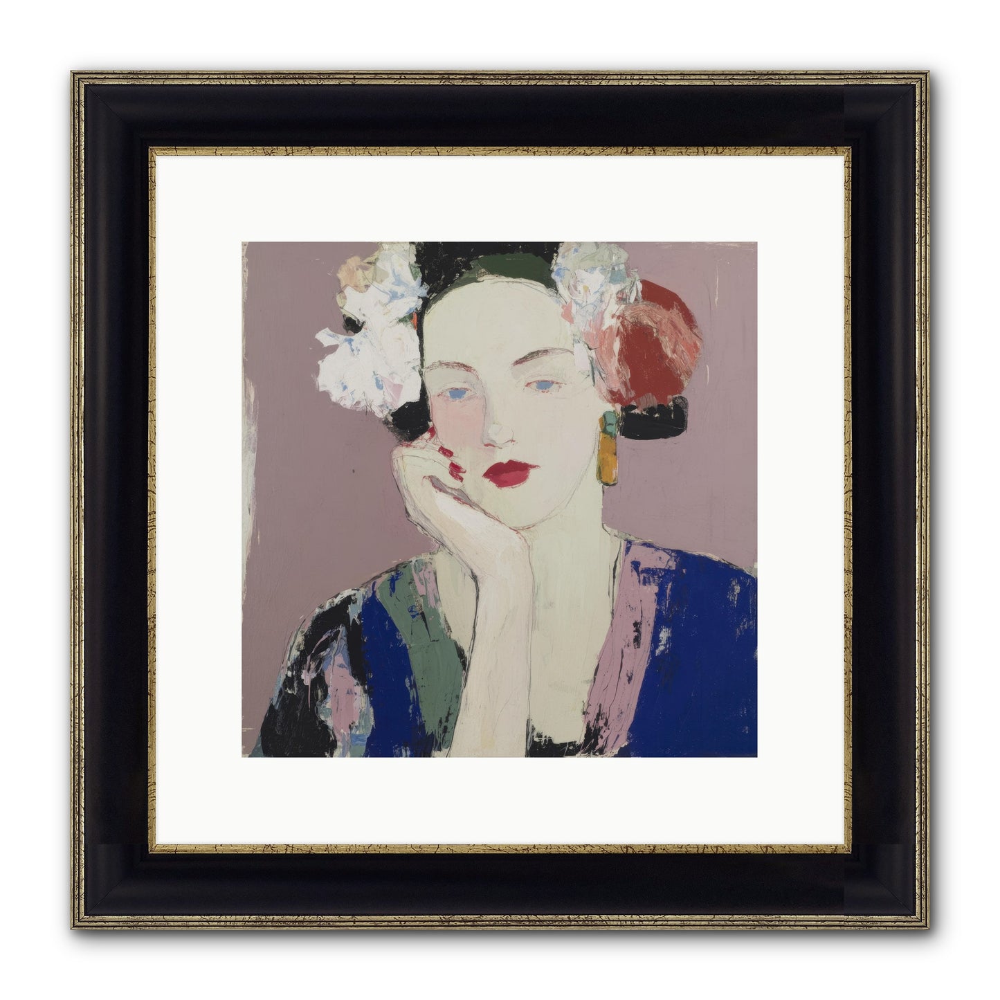 The Daydreamer's Companion Framed Print - Black & Gold 12x12