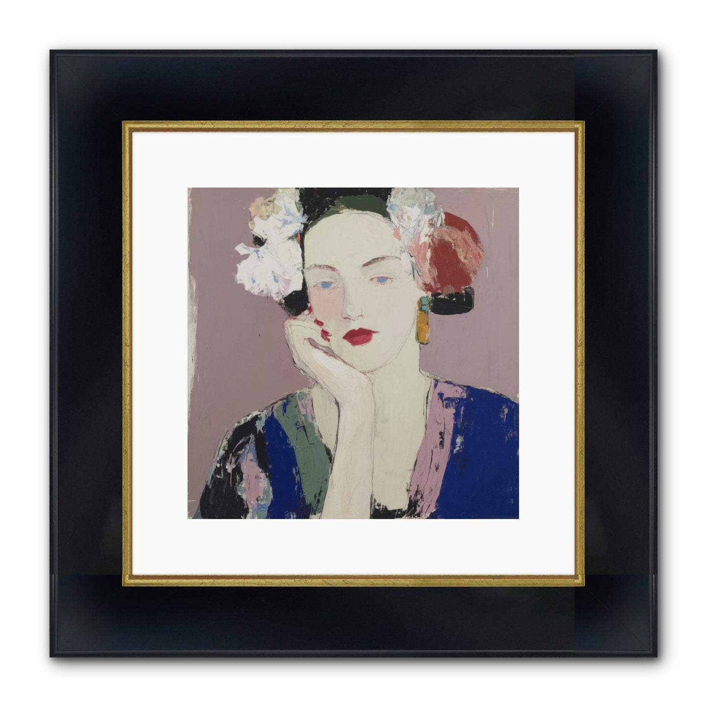 The Daydreamer's Companion Framed Print - Wide Black w/Gold 12x12