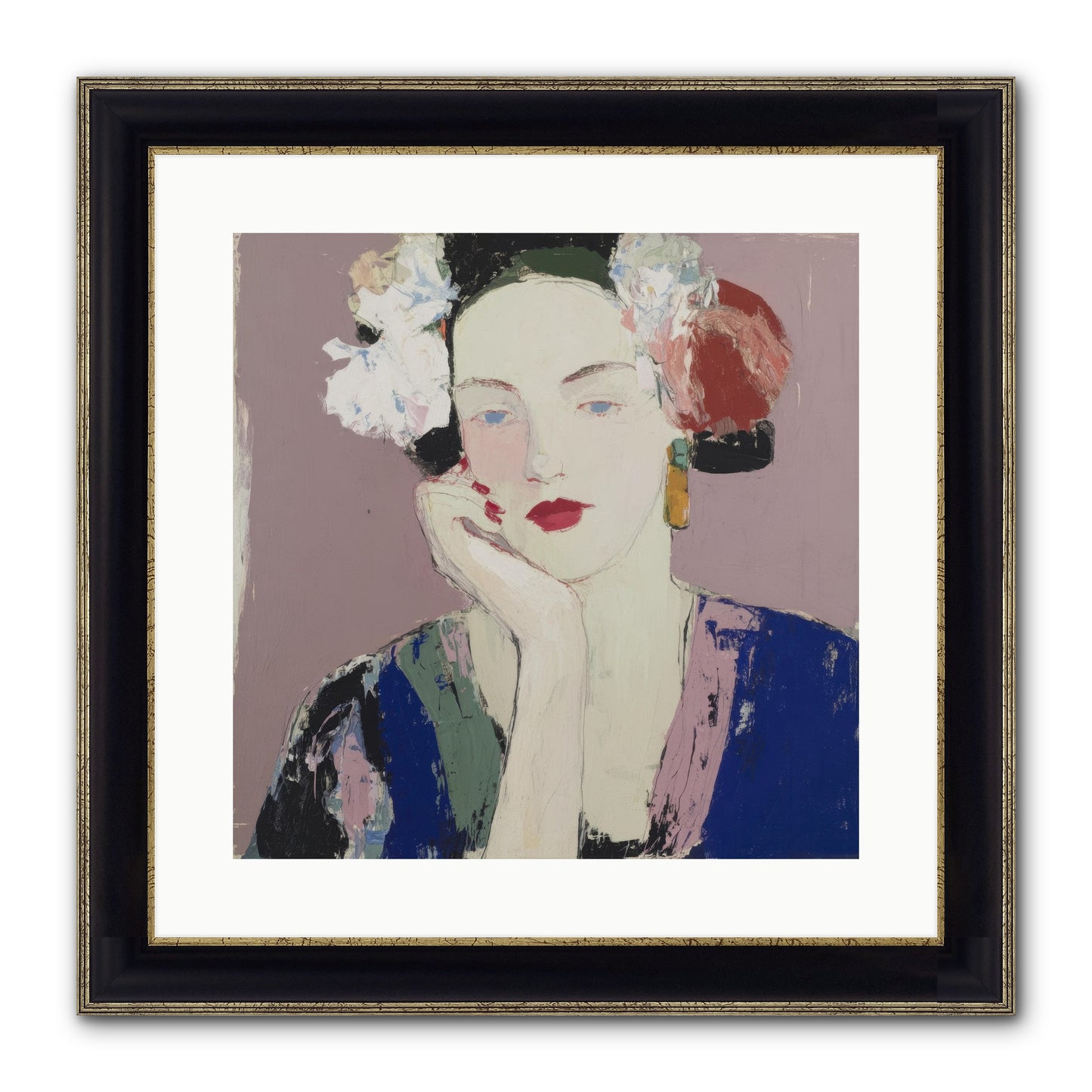 The Daydreamer's Companion Framed Print - Black & Gold 16x16