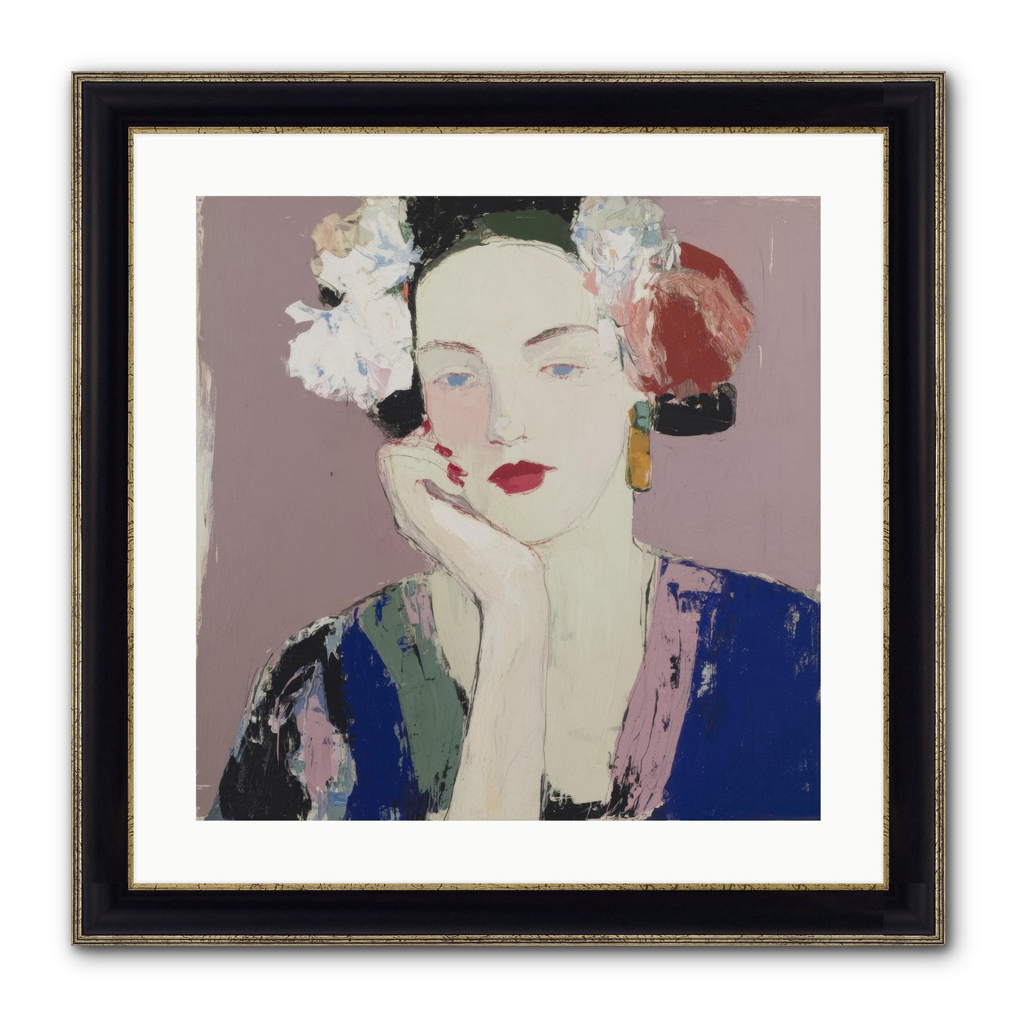 The Daydreamer's Companion Framed Print - Black & Gold 20x20