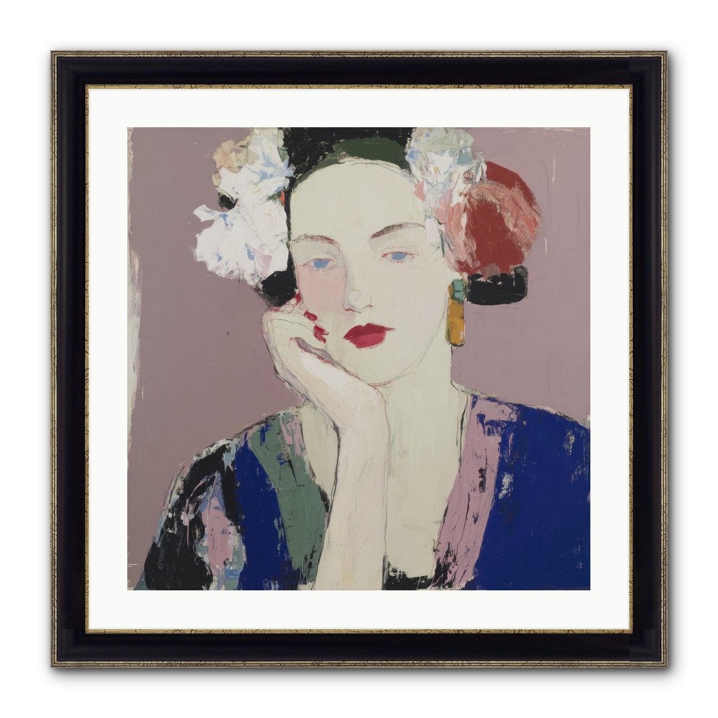 The Daydreamer's Companion Framed Print - Black & Gold 24x24