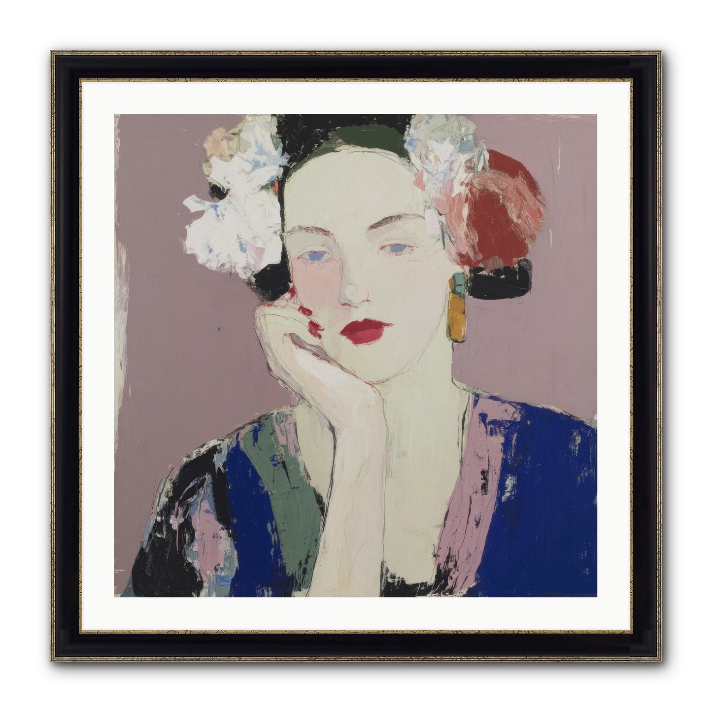 The Daydreamer's Companion Framed Print - Black & Gold 30x30