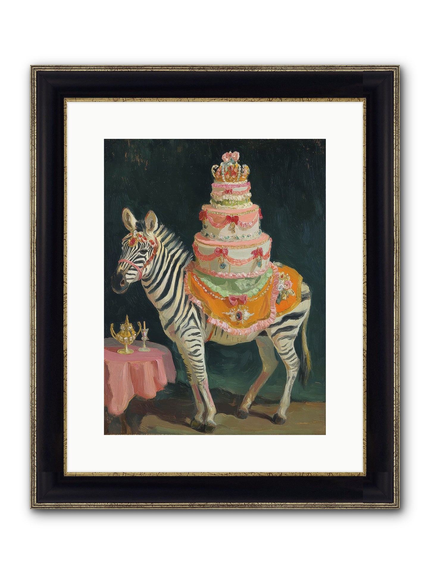 The Decadent Interlude Framed Print - Black & Gold 12x16