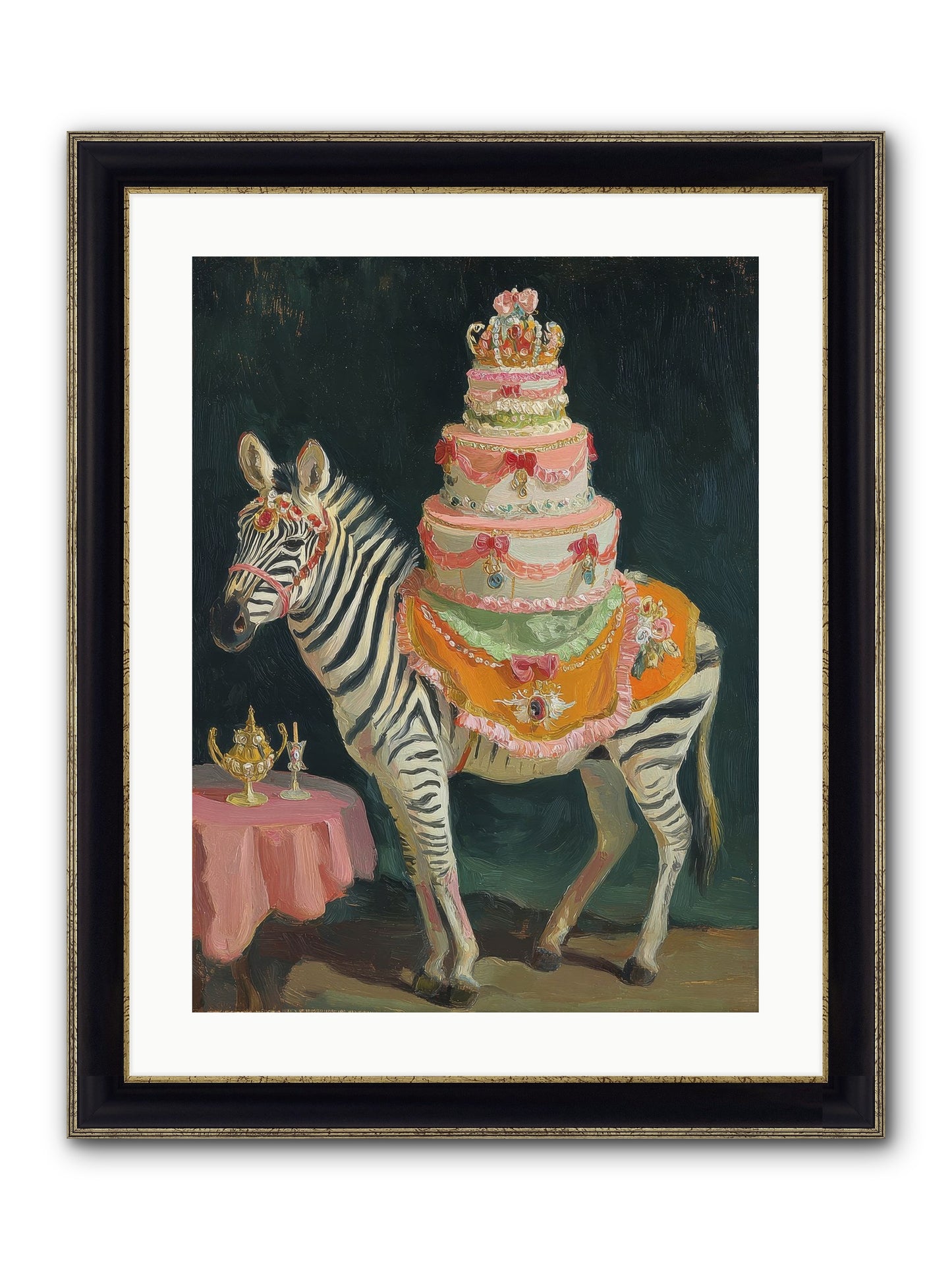 The Decadent Interlude Framed Print - Black & Gold 18x24