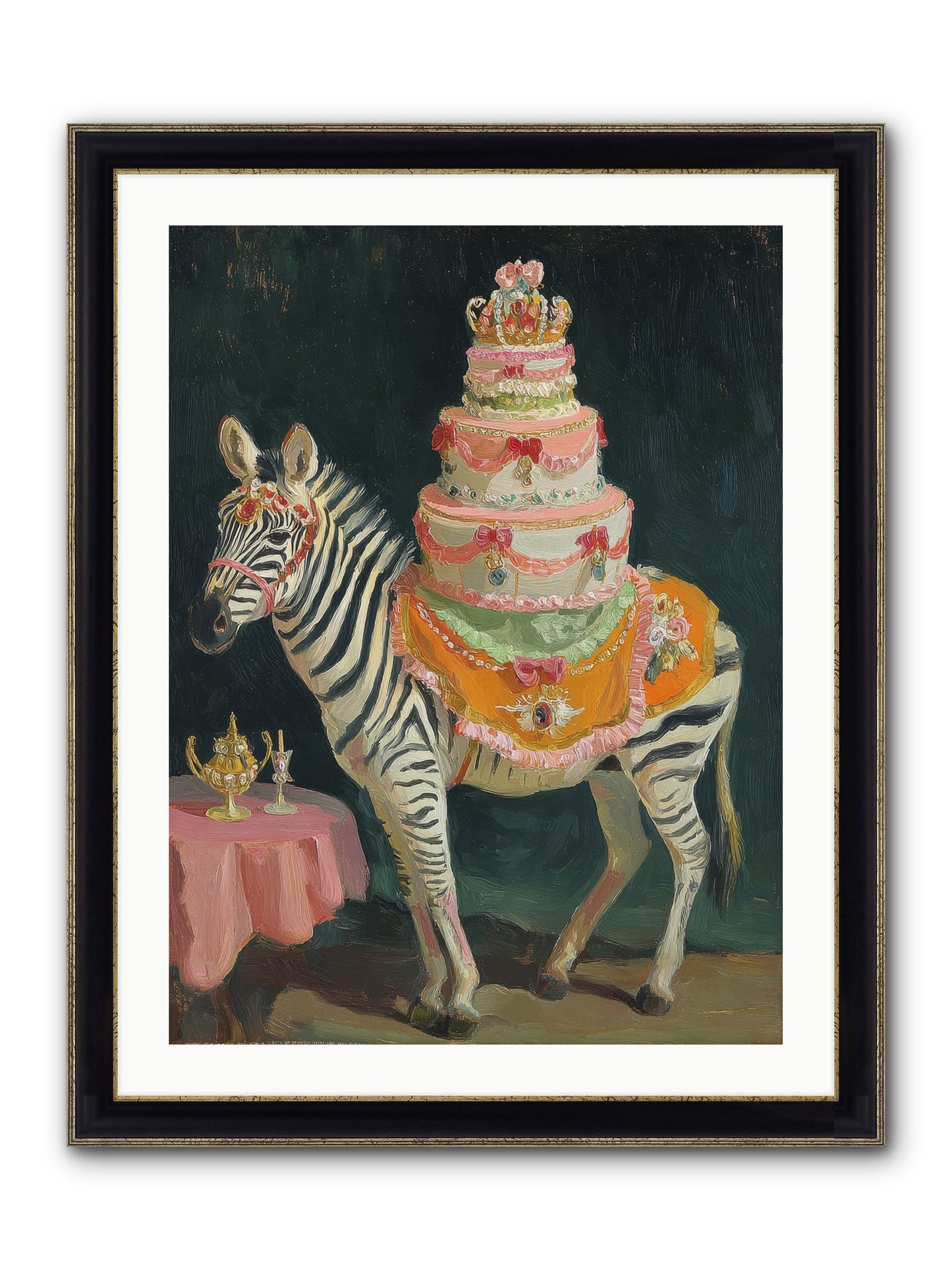The Decadent Interlude Framed Print - Black & Gold 24x32
