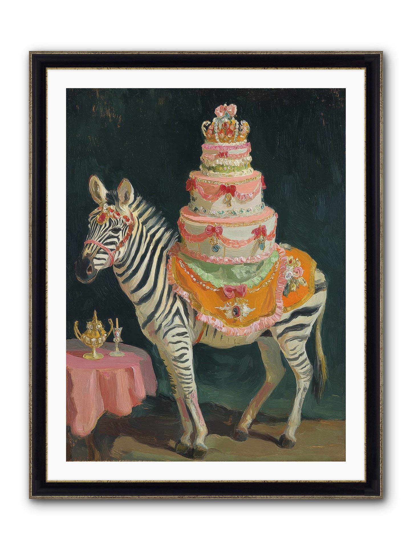 The Decadent Interlude Framed Print - Black & Gold 30x40