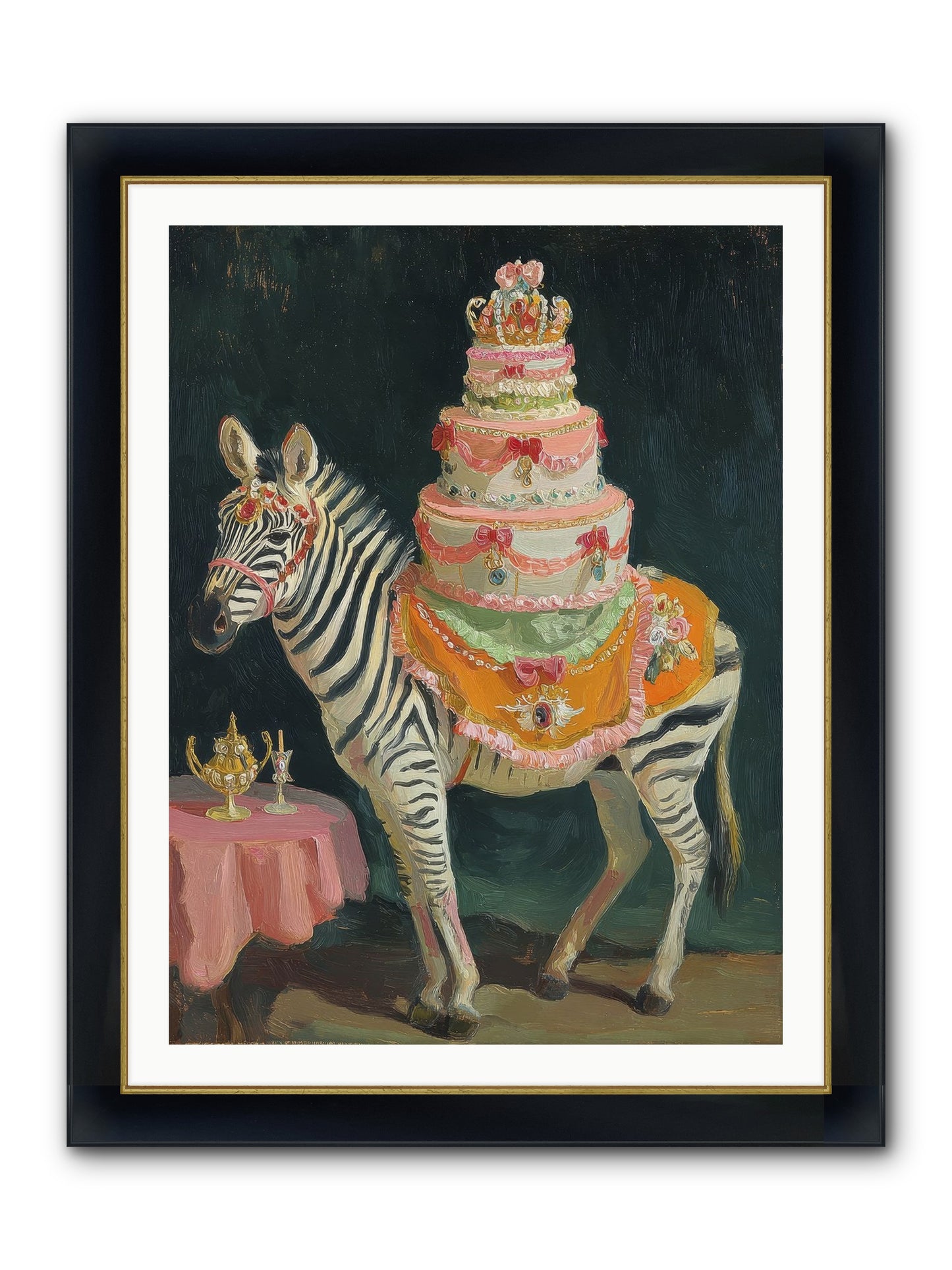 The Decadent Interlude Framed Print - Wide Black w/Gold 30x40