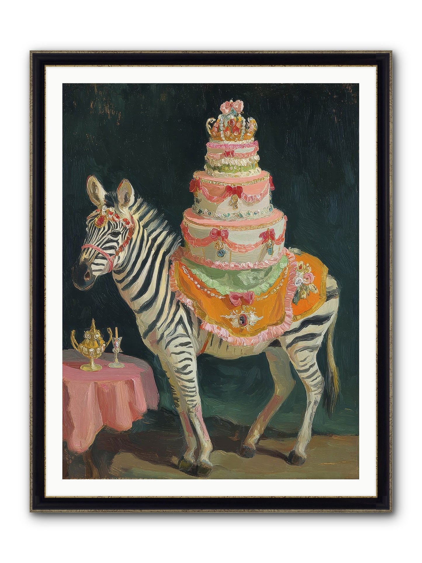The Decadent Interlude Framed Print - Black & Gold 36x48