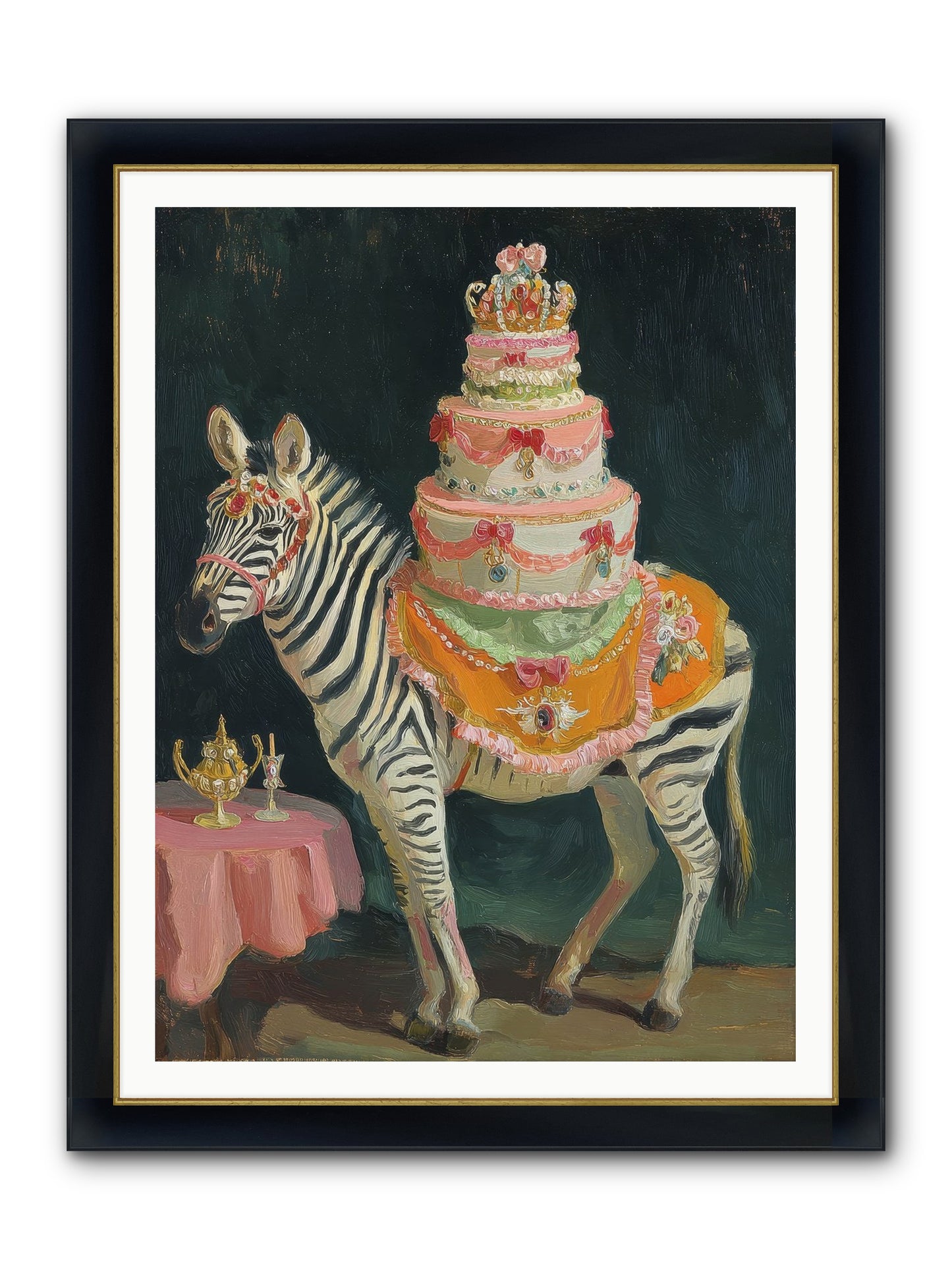 The Decadent Interlude Framed Print - Wide Black w/Gold 36x48