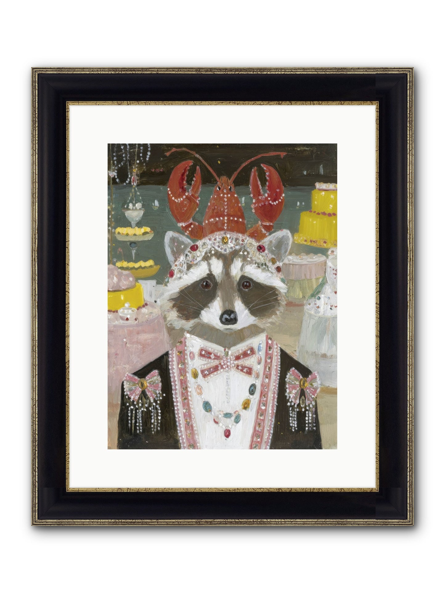 The Delicious Hour Framed Print - Black & Gold 12x16