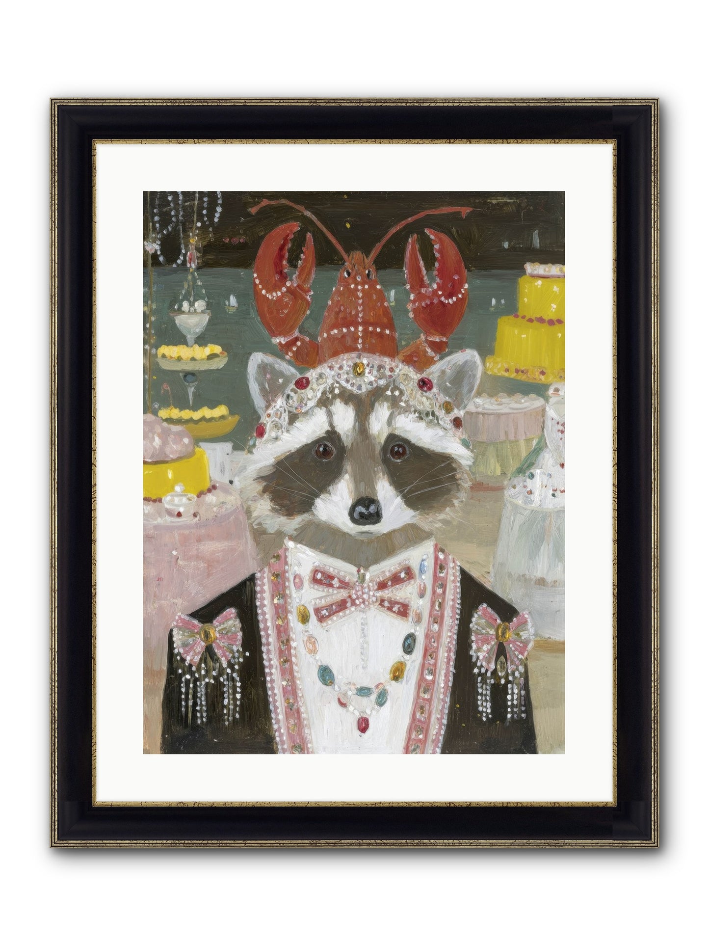 The Delicious Hour Framed Print - Black & Gold 18x24
