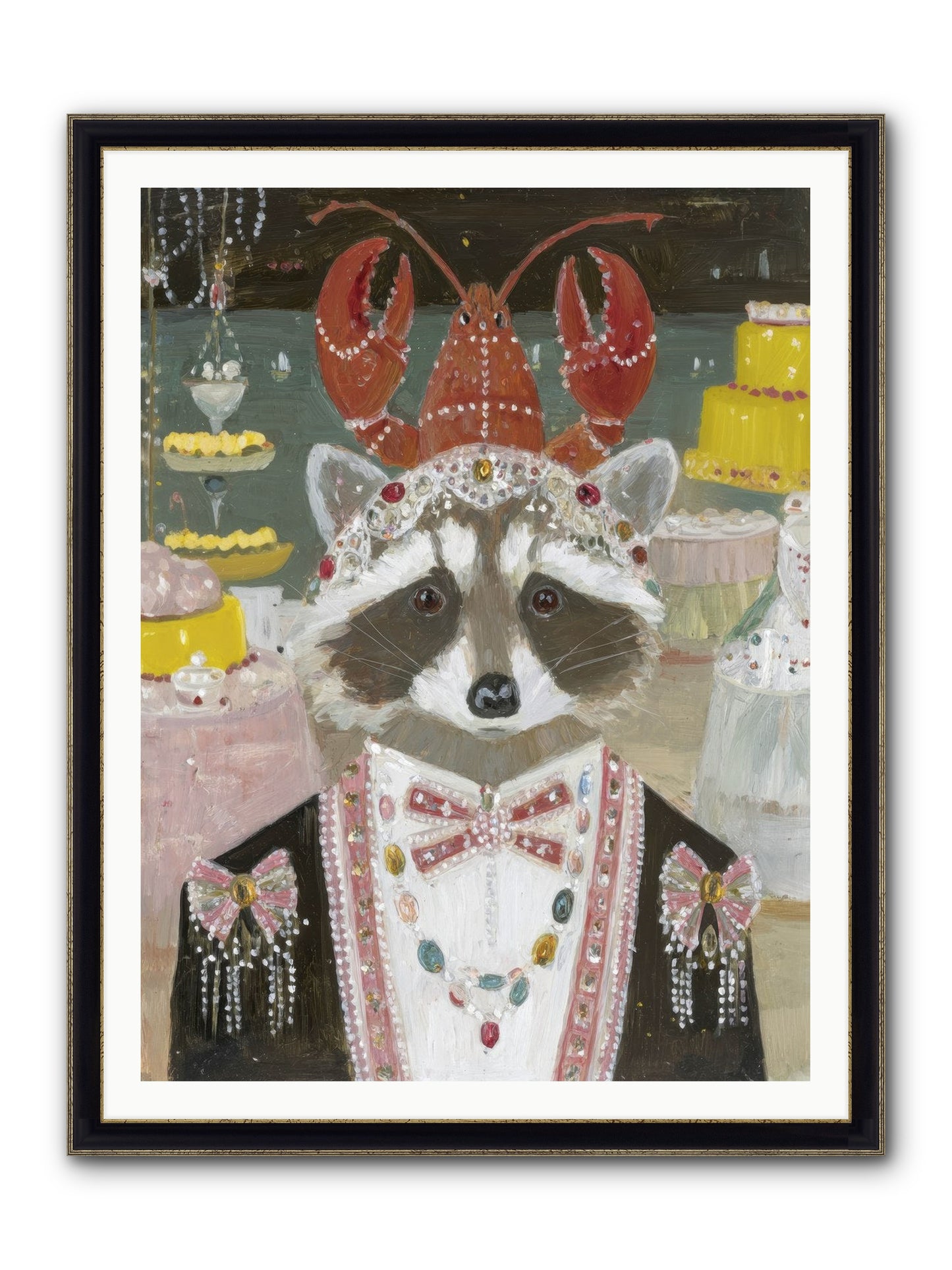 The Delicious Hour Framed Print - Black & Gold 36x48