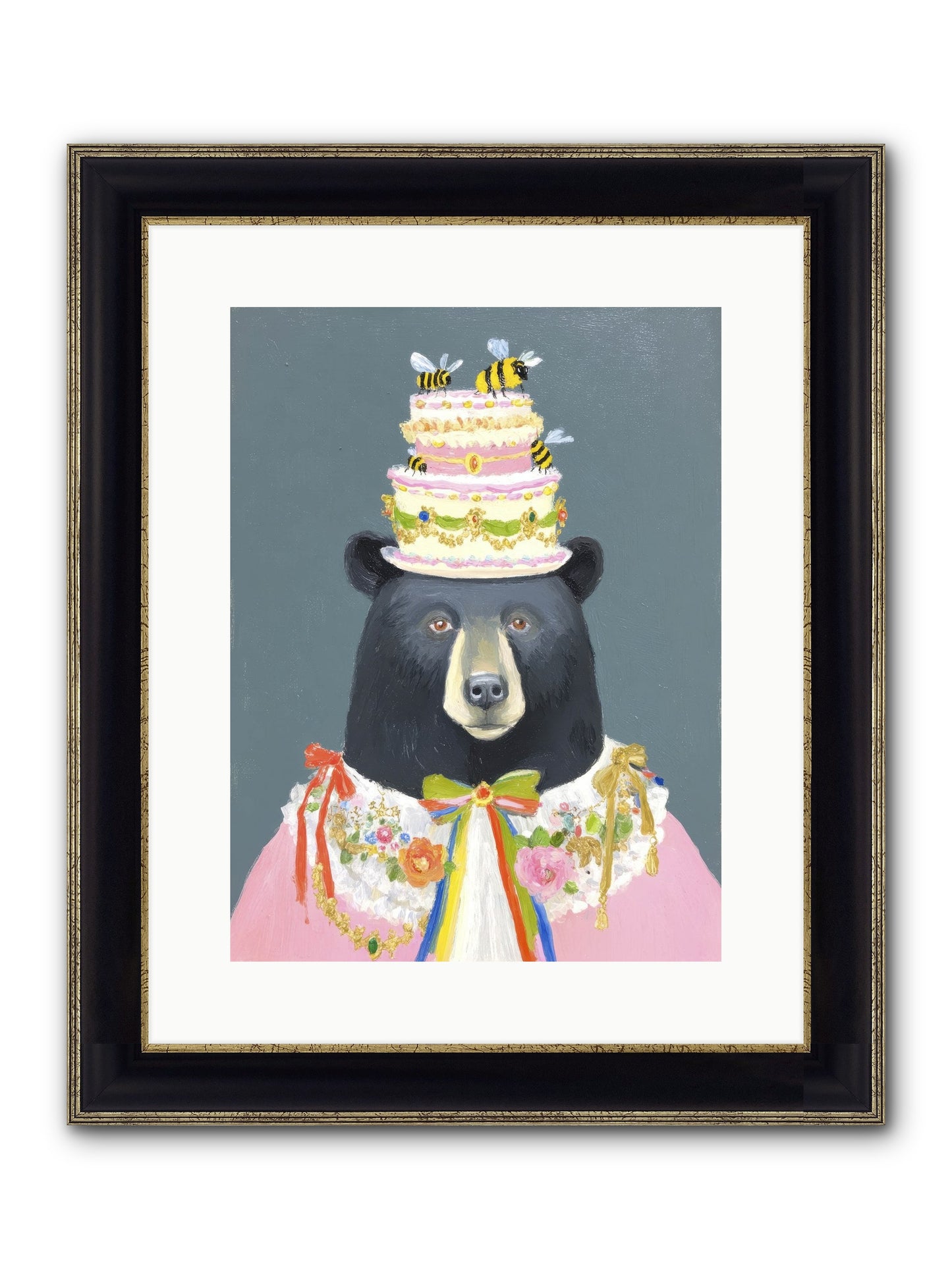 The Delightful Affair Framed Print - Black & Gold 12x16