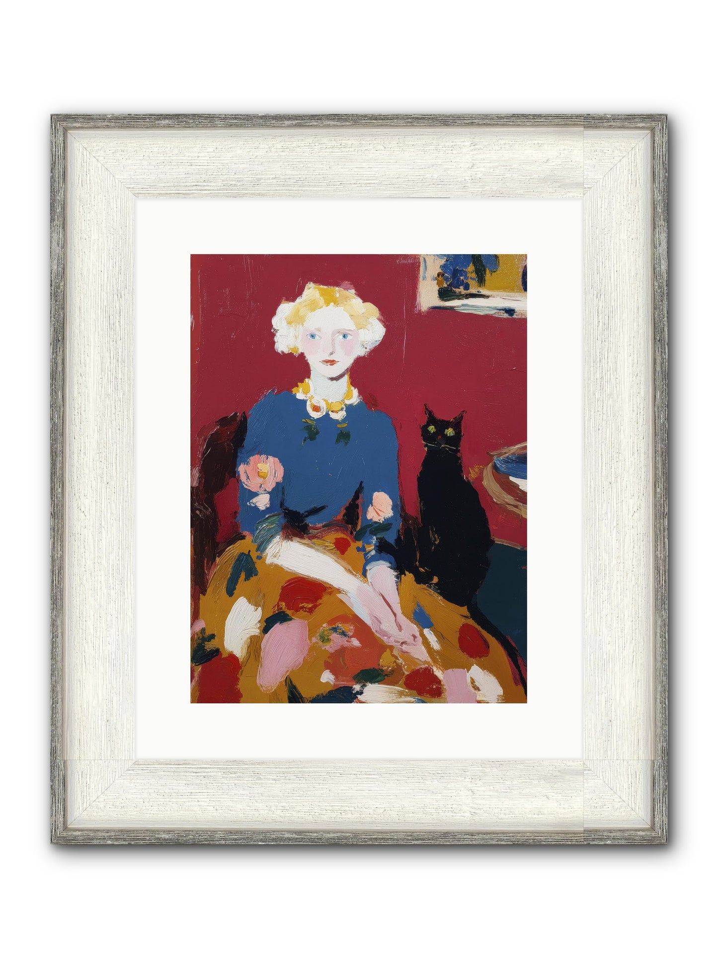 The Devoted Pair Framed Print - Driftwood White 12x16