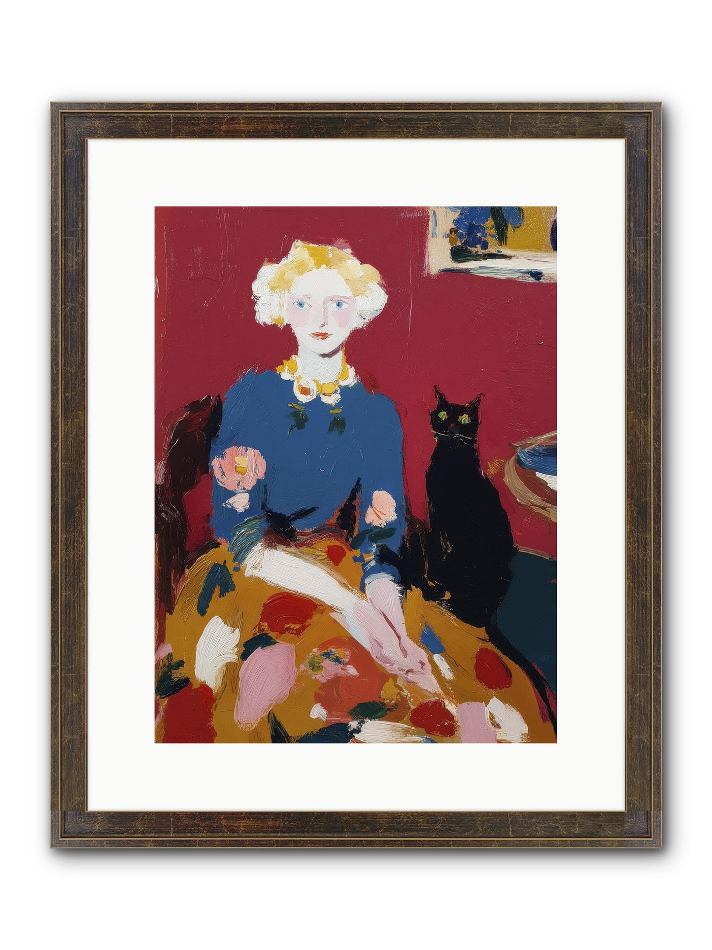 The Devoted Pair Framed Print - Slimwoods Black/Gold 12x16
