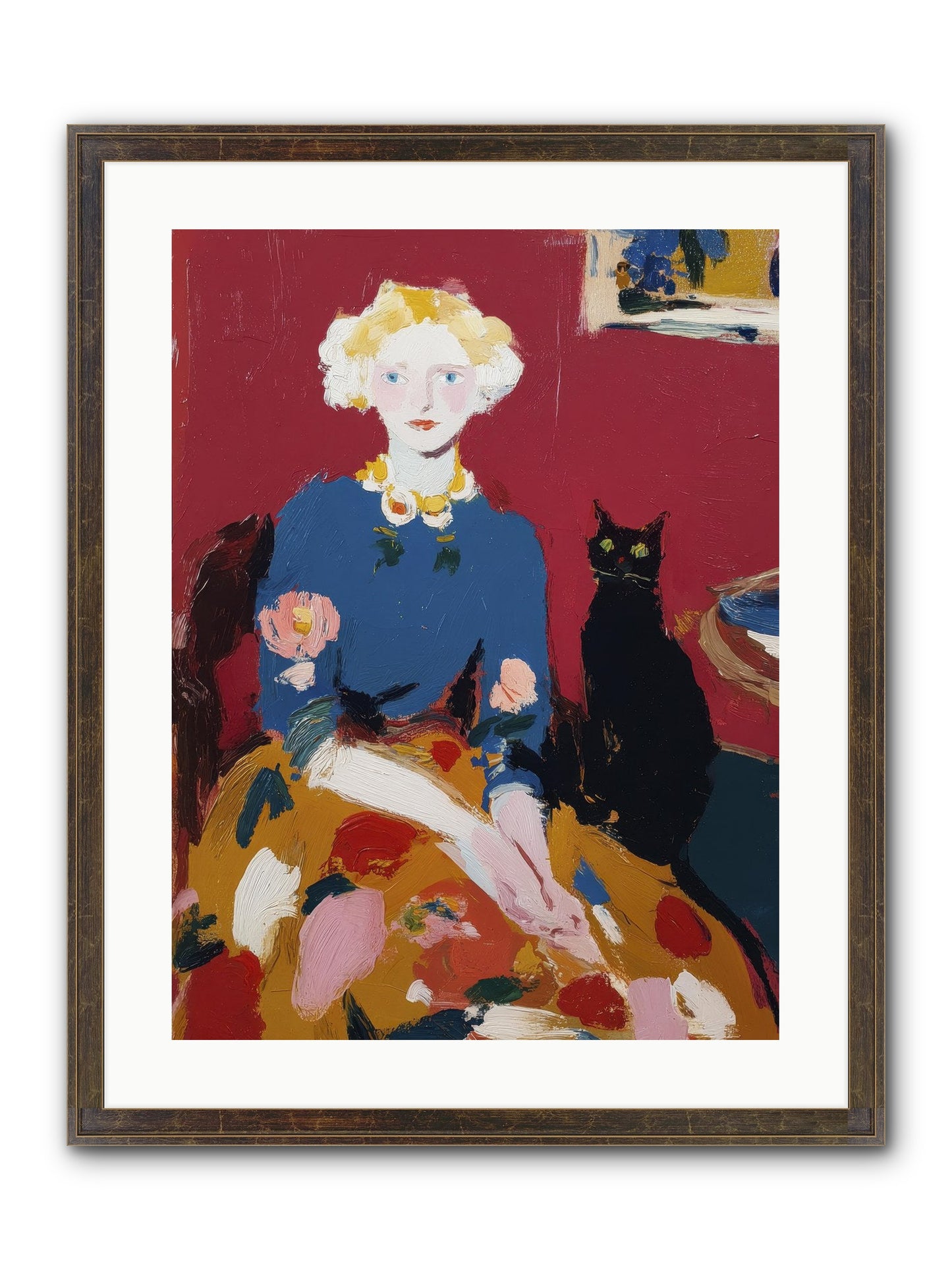 The Devoted Pair Framed Print - Slimwoods Black/Gold 18x24