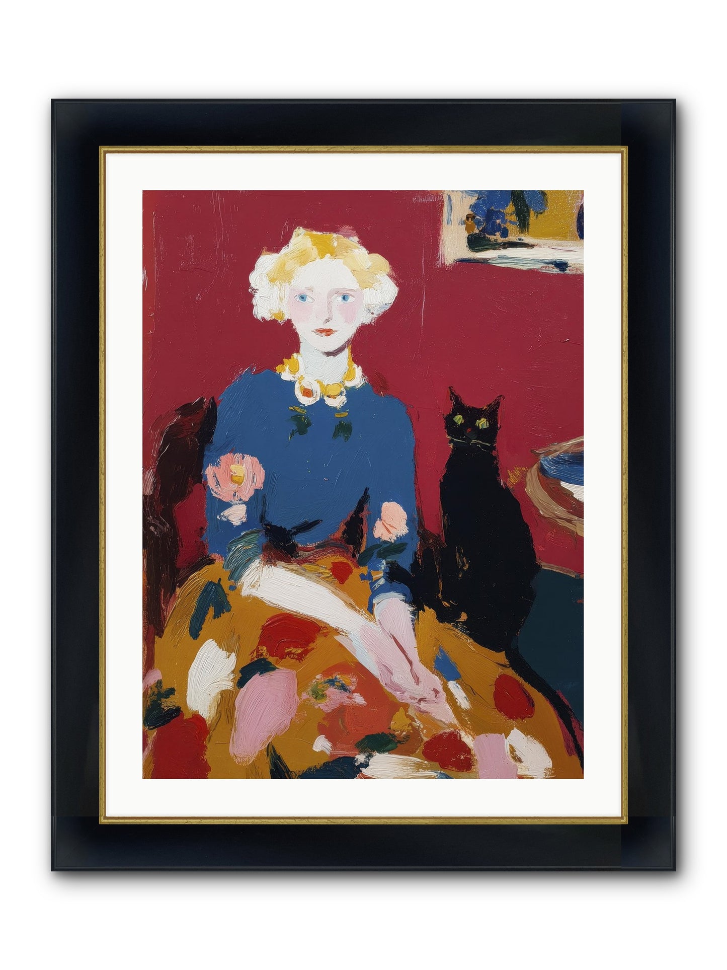 The Devoted Pair Framed Print - Wide Black w/Gold 24x32