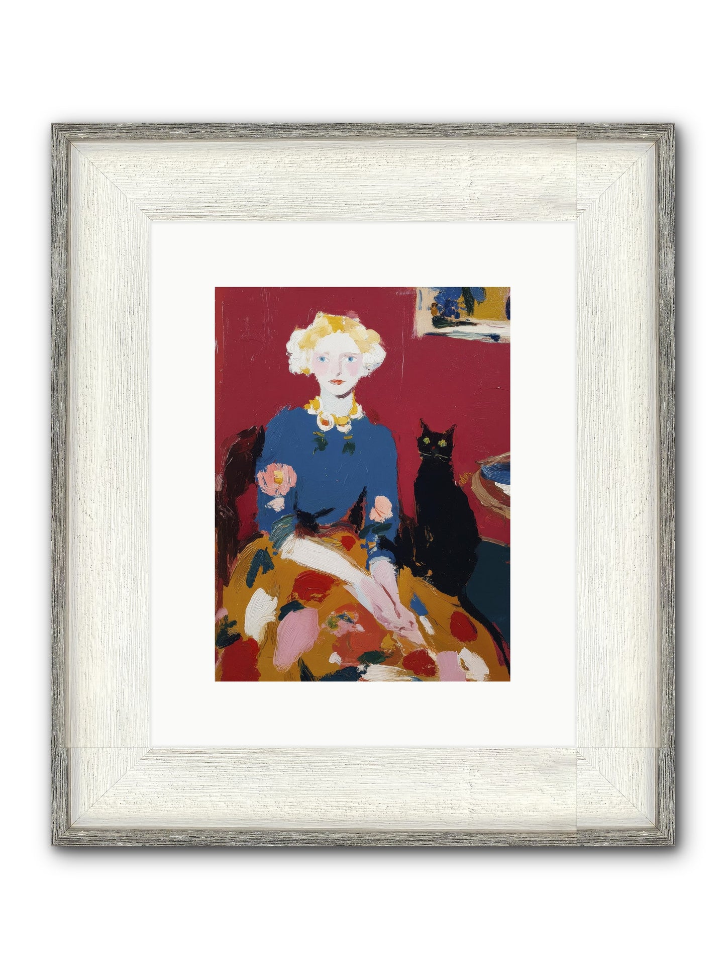 The Devoted Pair Framed Print - Driftwood White 9x12