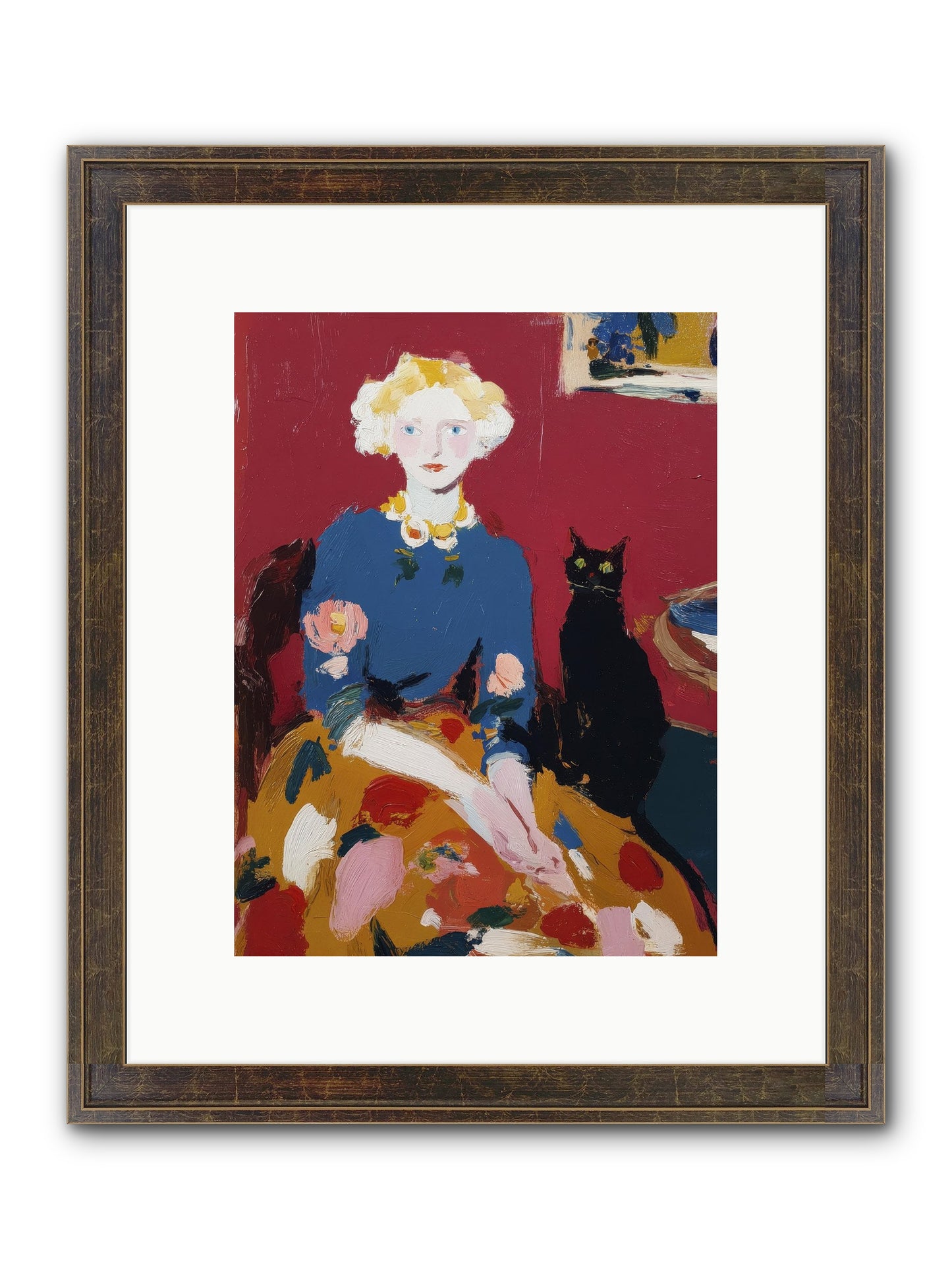 The Devoted Pair Framed Print - Slimwoods Black/Gold 9x12
