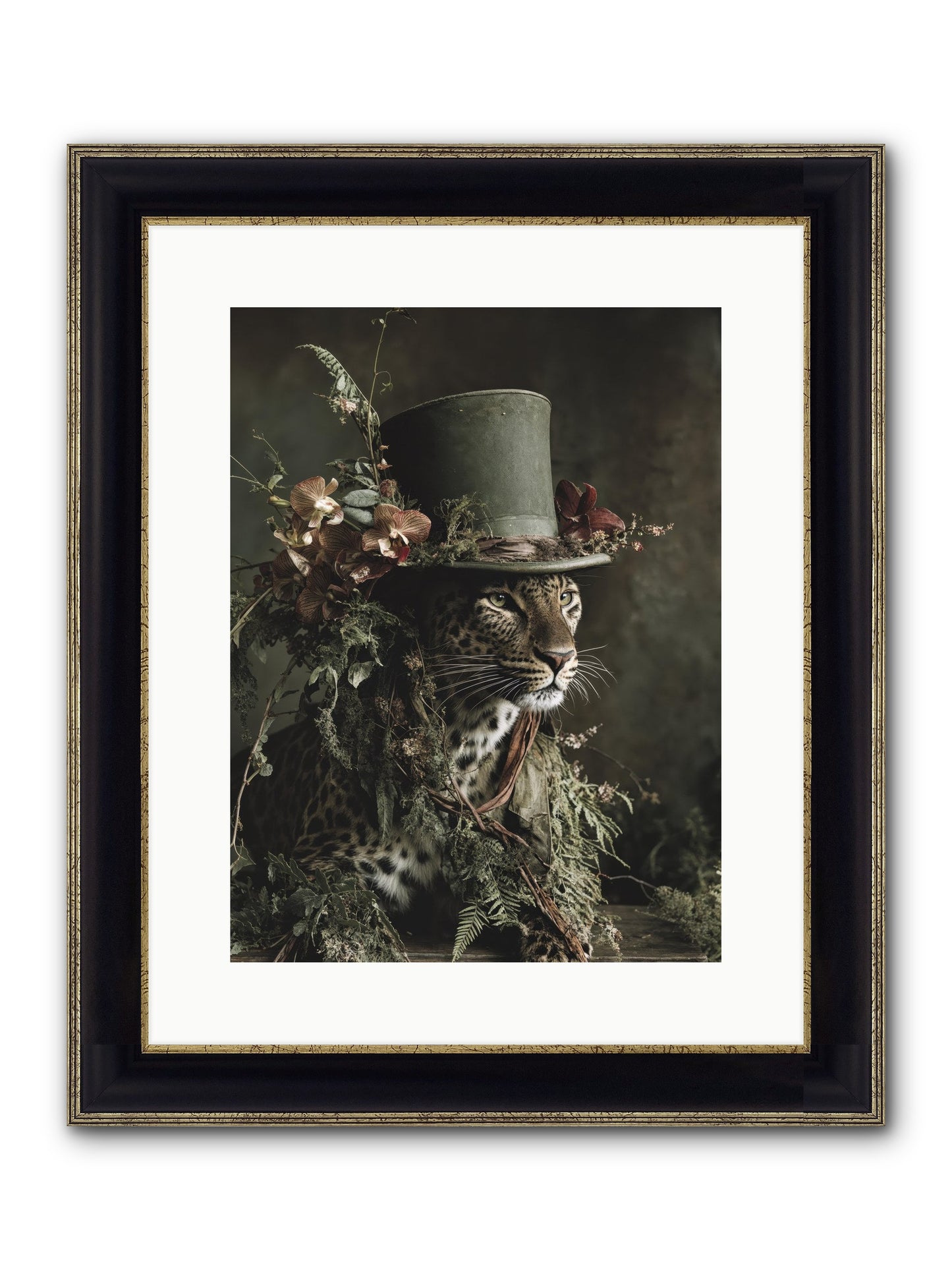 The Divine Manor Framed Print - Black & Gold 12x16