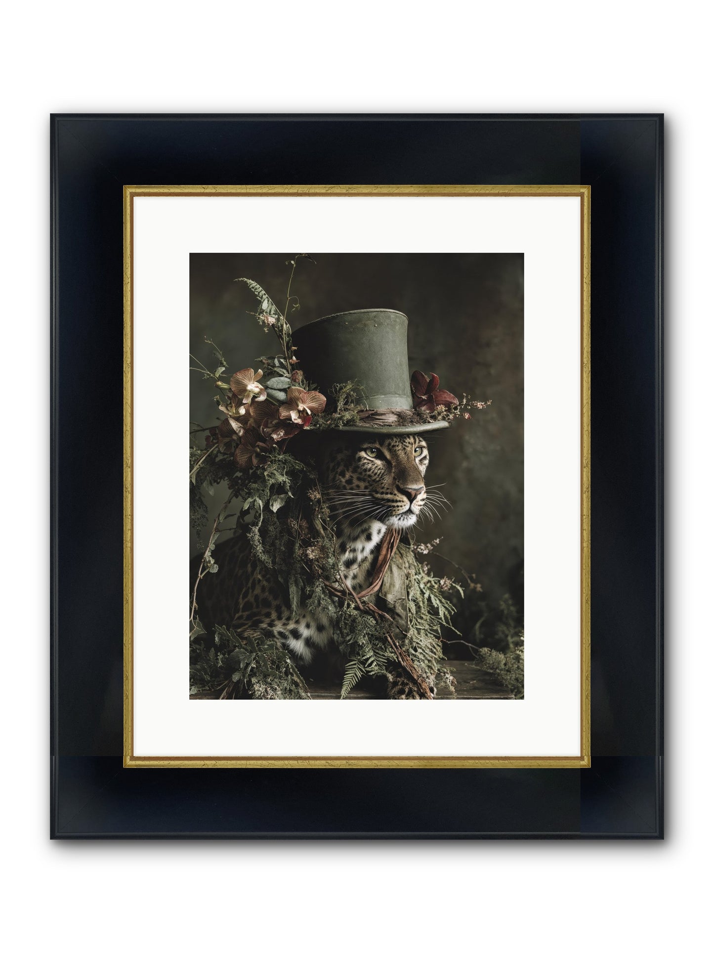 The Divine Manor Framed Print - Wide Black w/Gold 12x16
