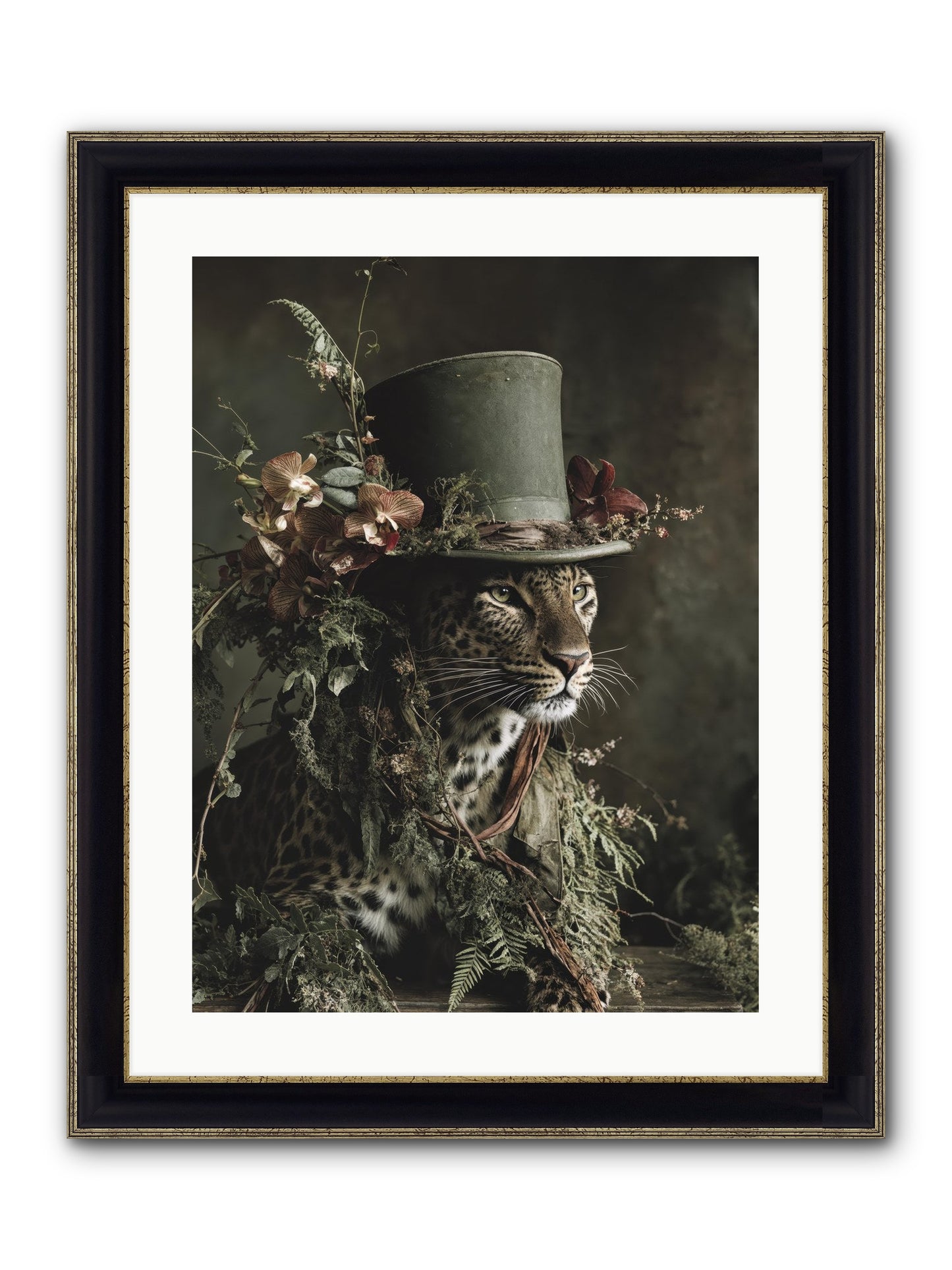 The Divine Manor Framed Print - Black & Gold 18x24
