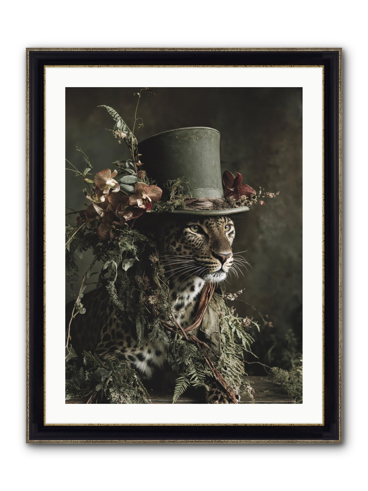 The Divine Manor Framed Print - Black & Gold 24x32