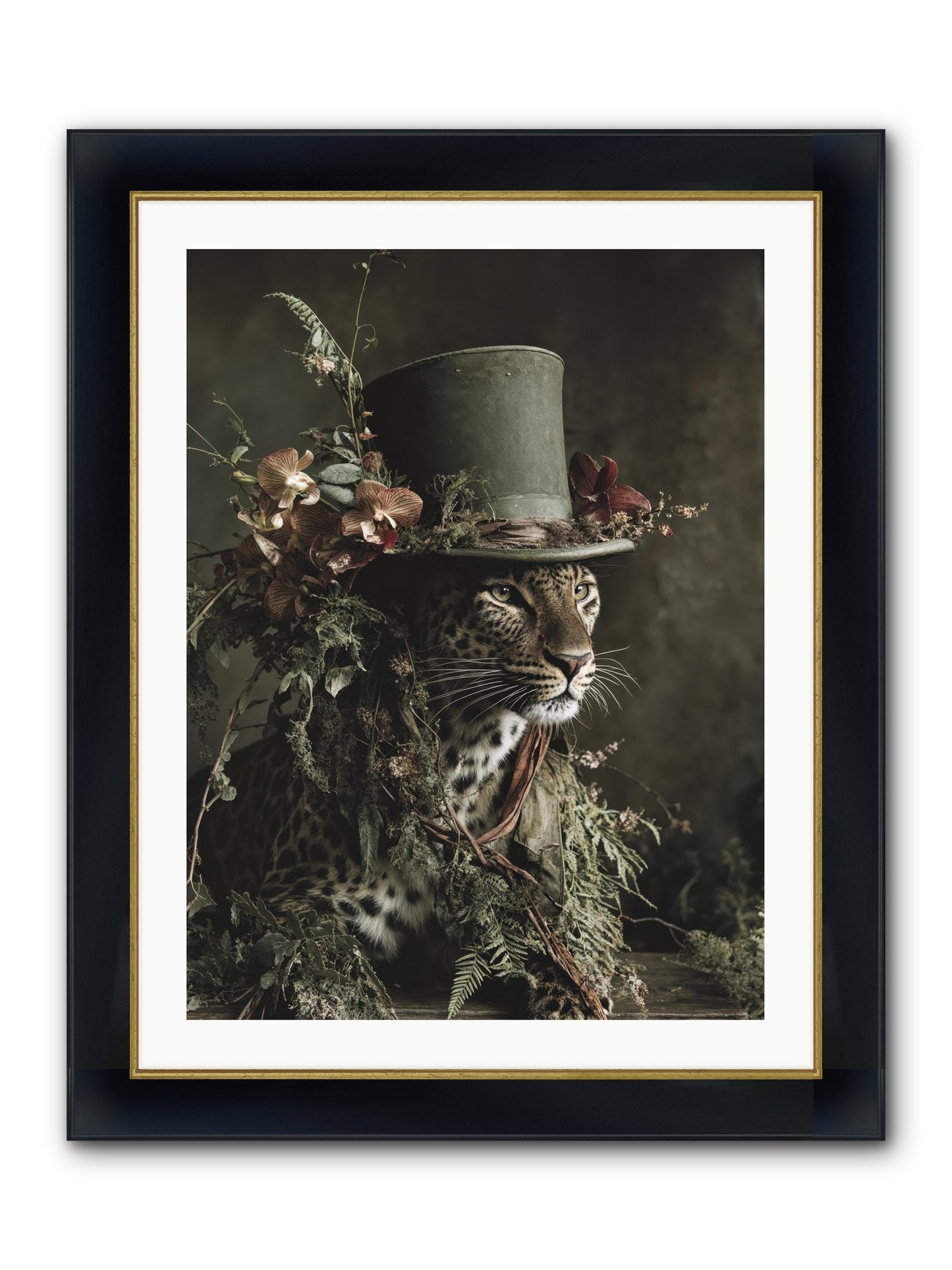 The Divine Manor Framed Print - Wide Black w/Gold 24x32