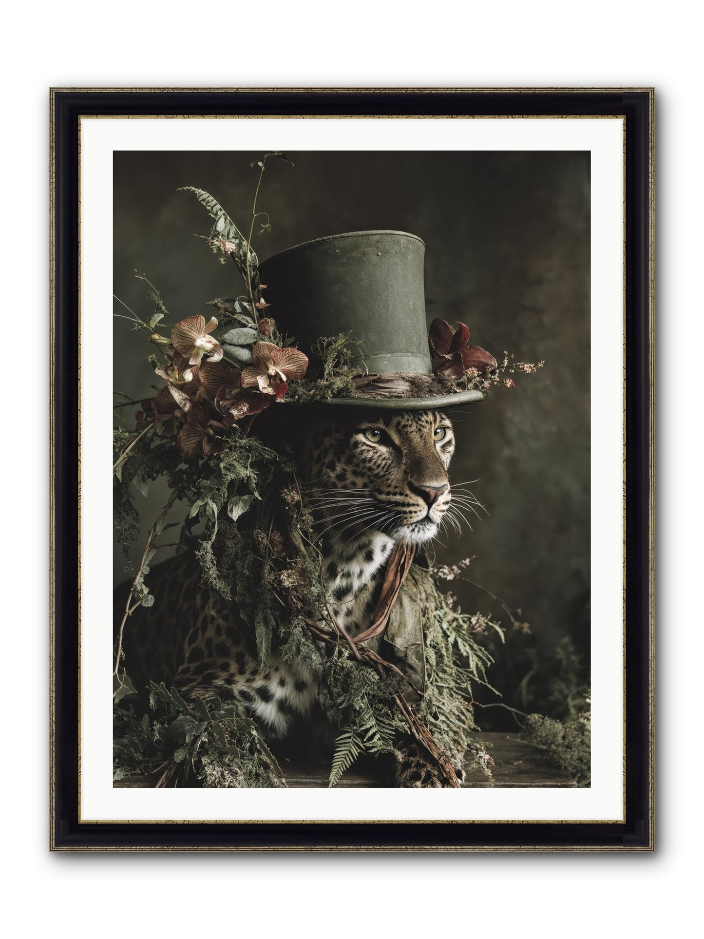 The Divine Manor Framed Print - Black & Gold 30x40