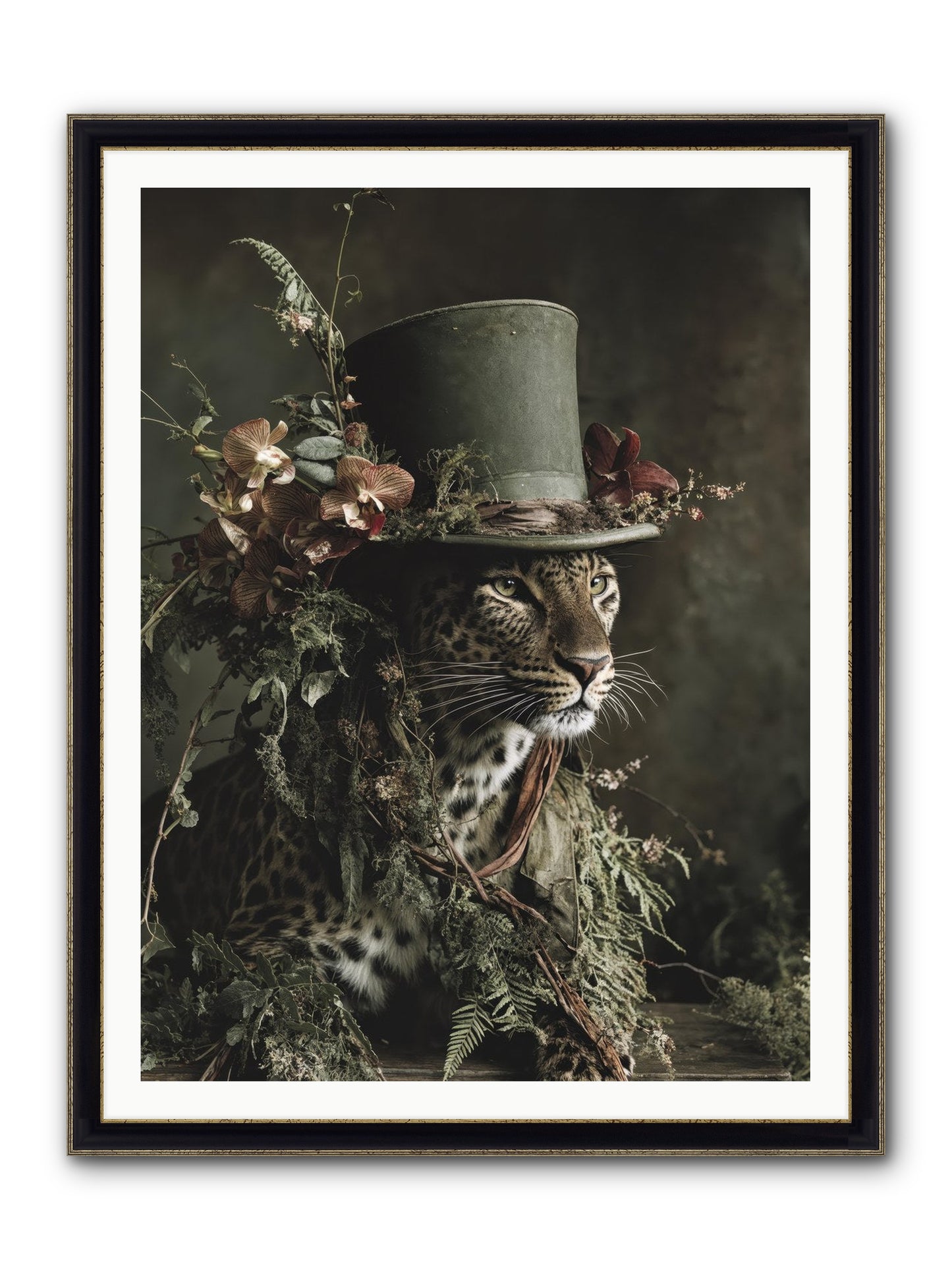 The Divine Manor Framed Print - Black & Gold 36x48