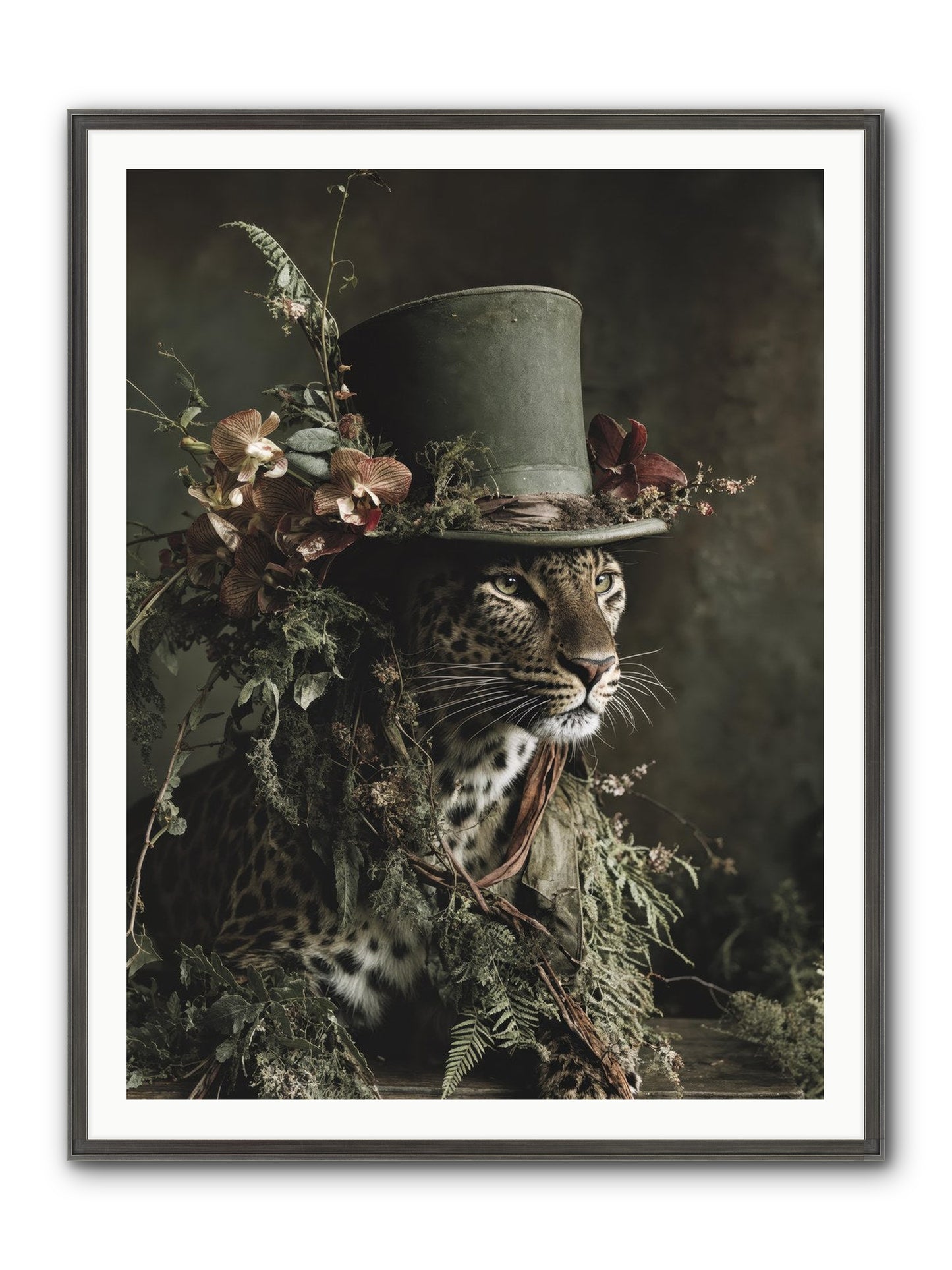 The Divine Manor Framed Print - Slimwoods Black/Silver 36x48