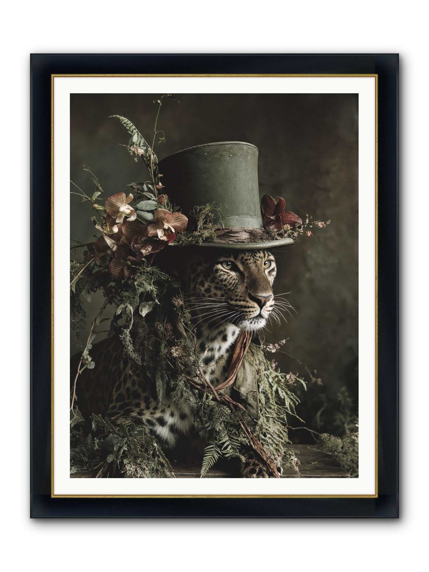 The Divine Manor Framed Print - Wide Black w/Gold 36x48