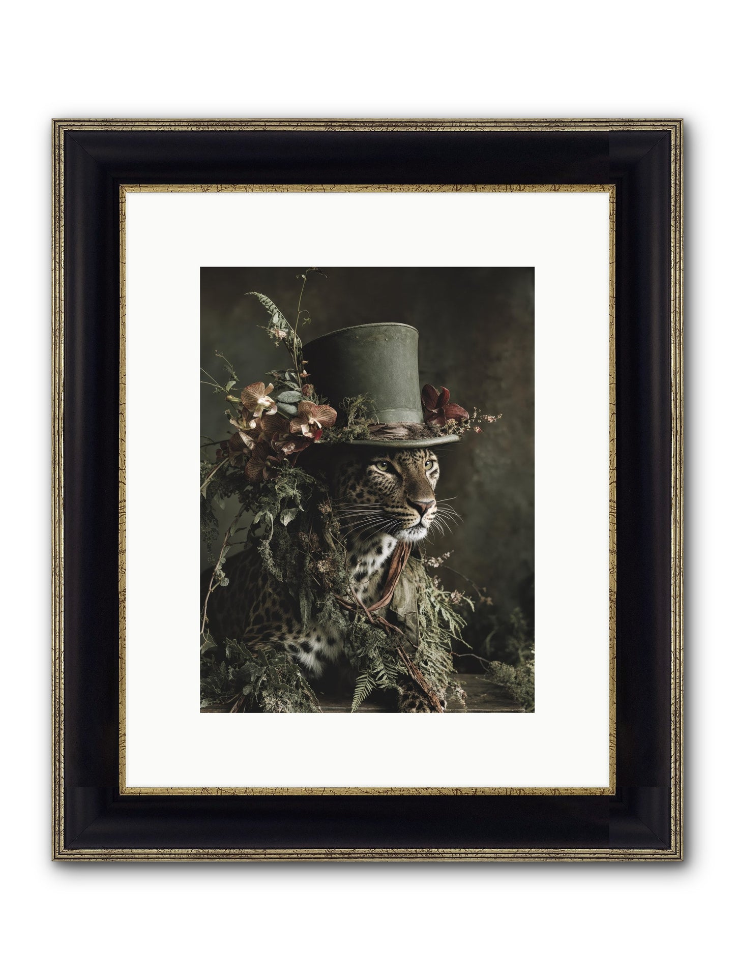 The Divine Manor Framed Print - Black & Gold 9x12