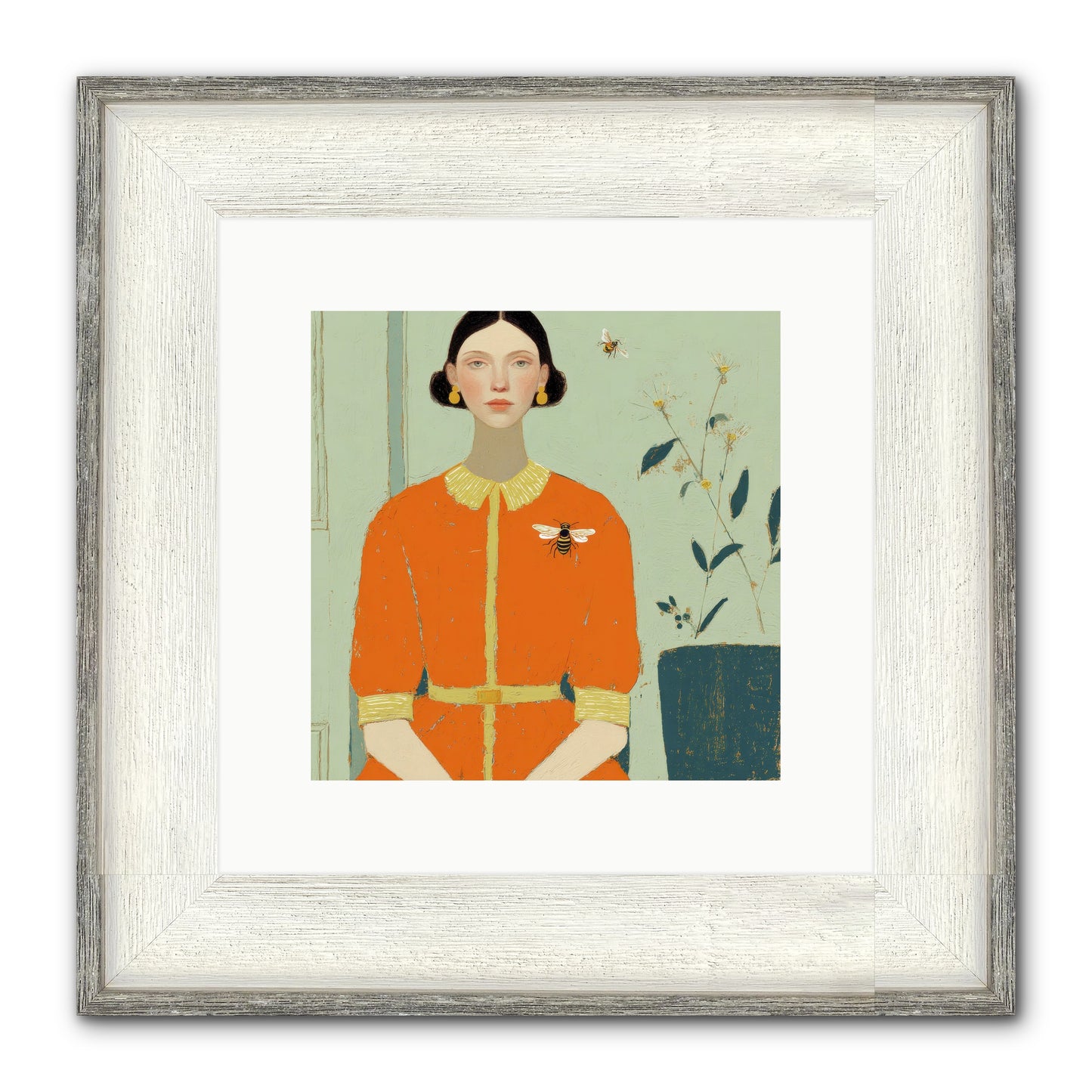 The Doe Delivered Letters Framed Print - Driftwood White 10x10