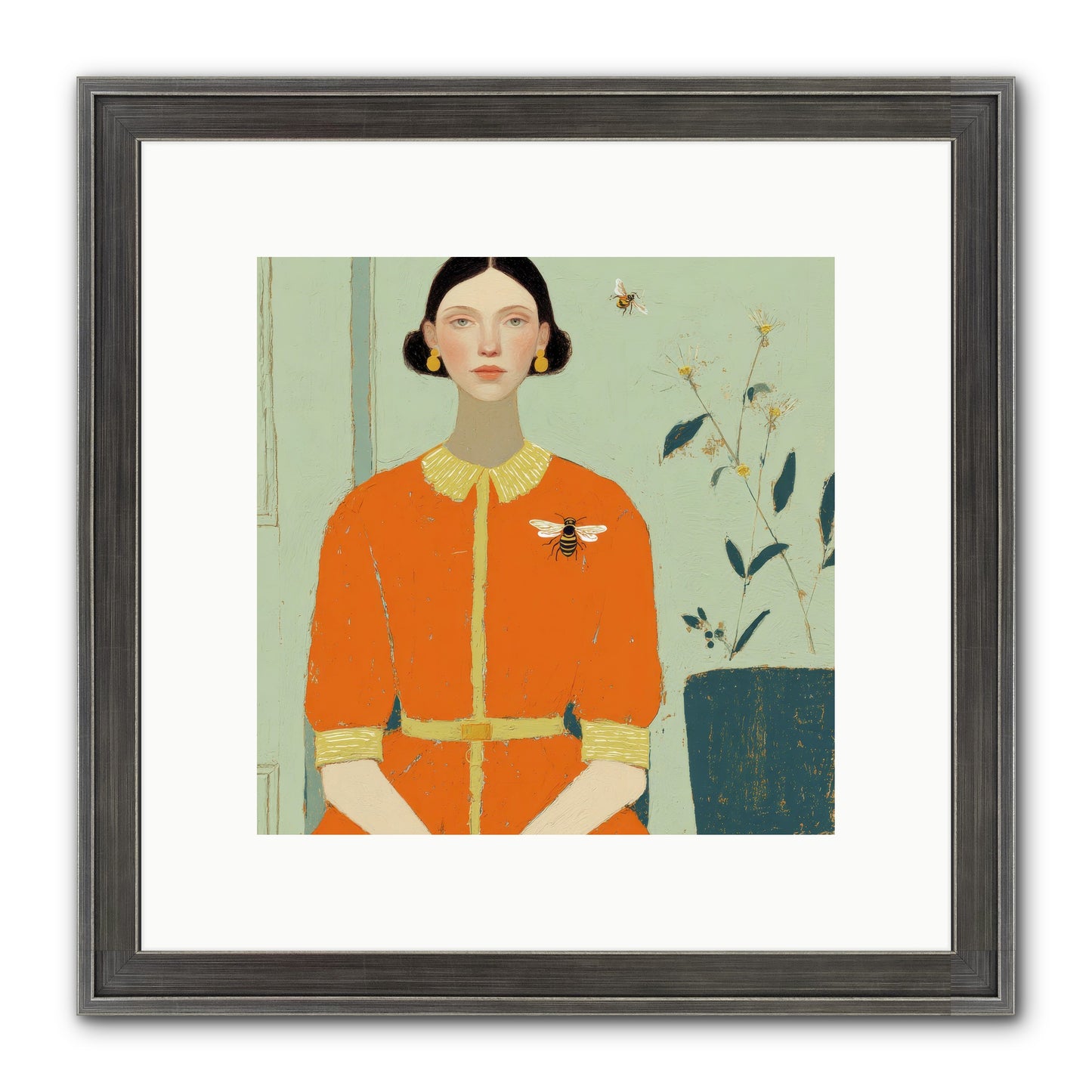 The Doe Delivered Letters Framed Print - Slimwoods Black/Silver 10x10