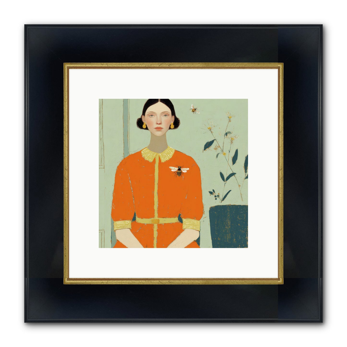 The Doe Delivered Letters Framed Print - Wide Black w/Gold 10x10