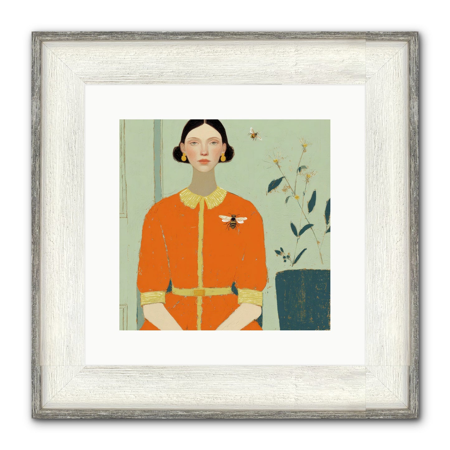 The Doe Delivered Letters Framed Print - Driftwood White 12x12