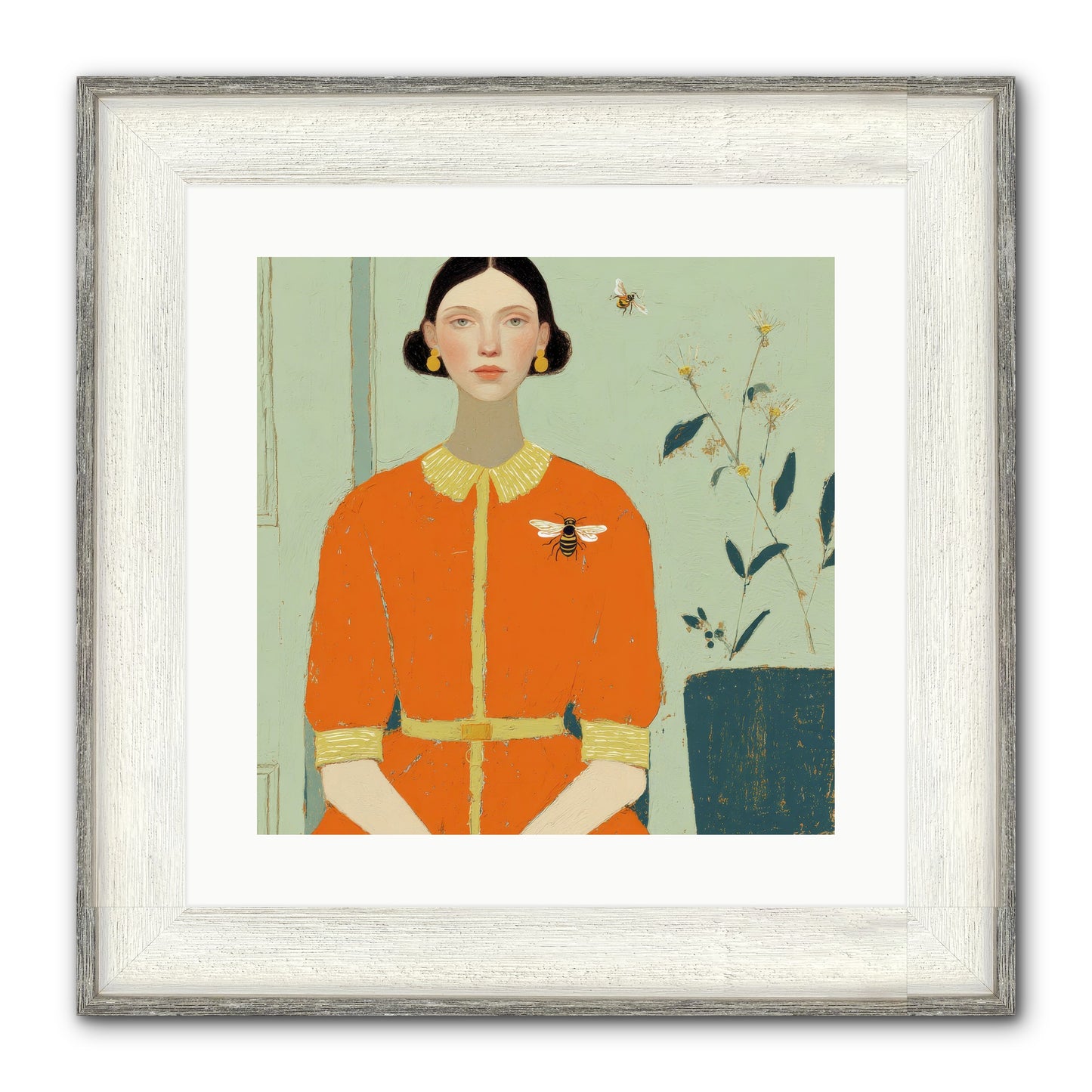 The Doe Delivered Letters Framed Print - Driftwood White 16x16
