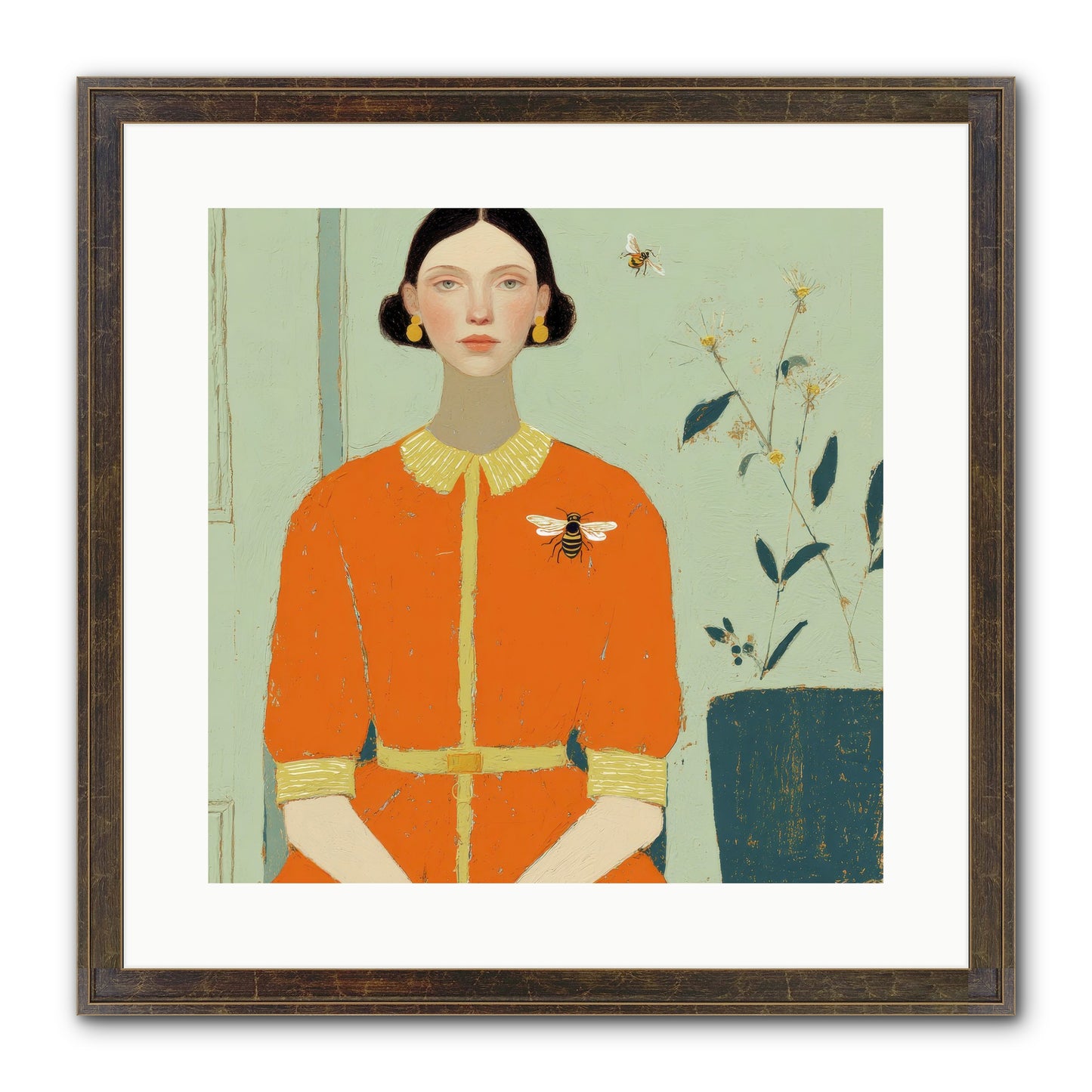The Doe Delivered Letters Framed Print - Slimwoods Black/Gold 16x16
