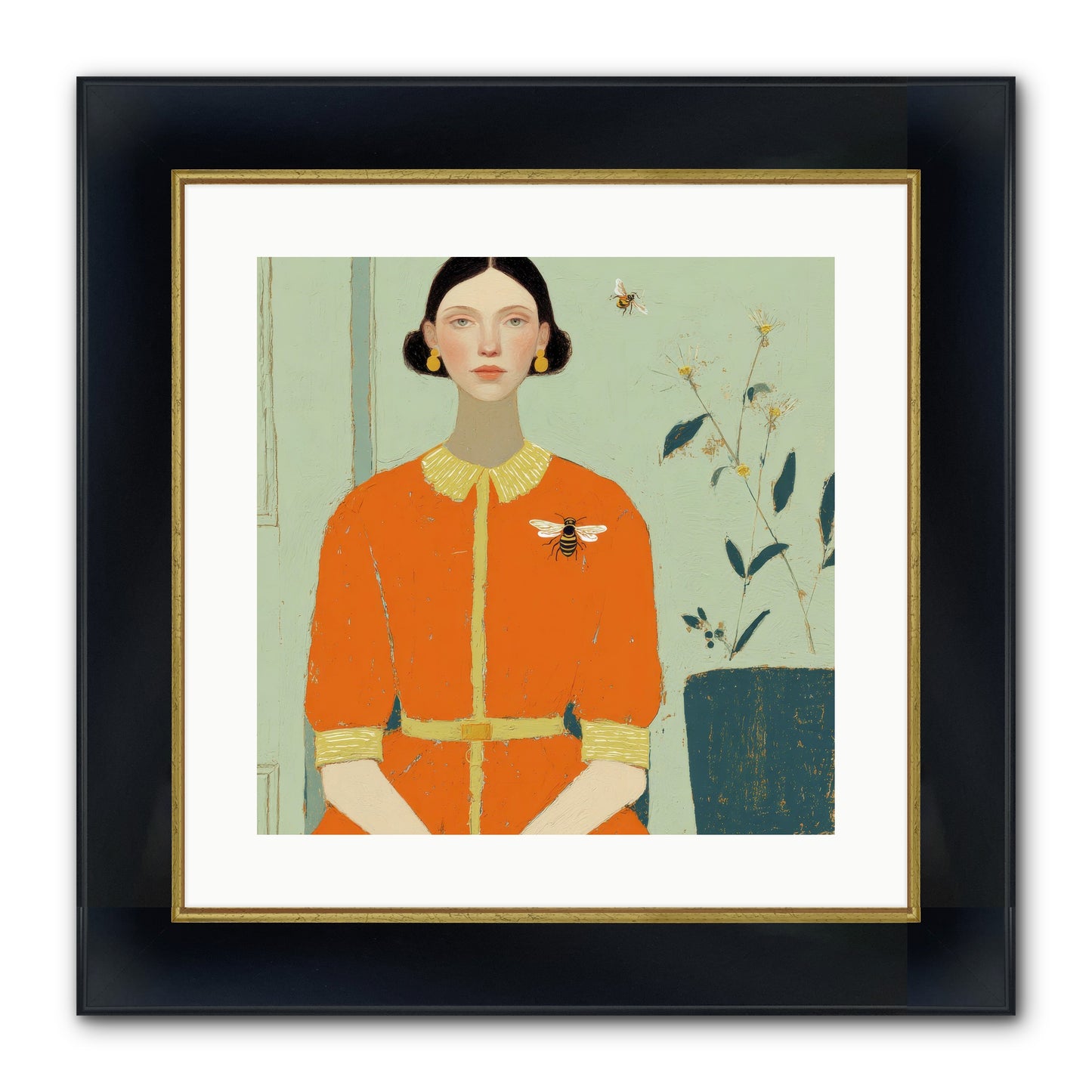 The Doe Delivered Letters Framed Print - Wide Black w/Gold 16x16