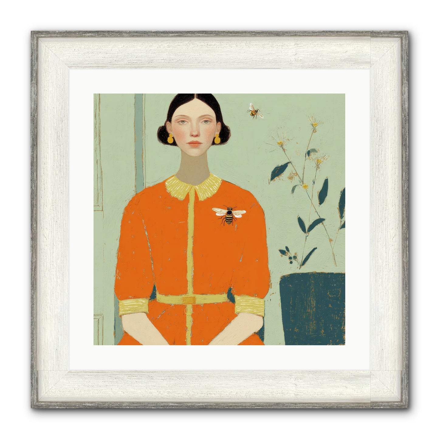 The Doe Delivered Letters Framed Print - Driftwood White 20x20