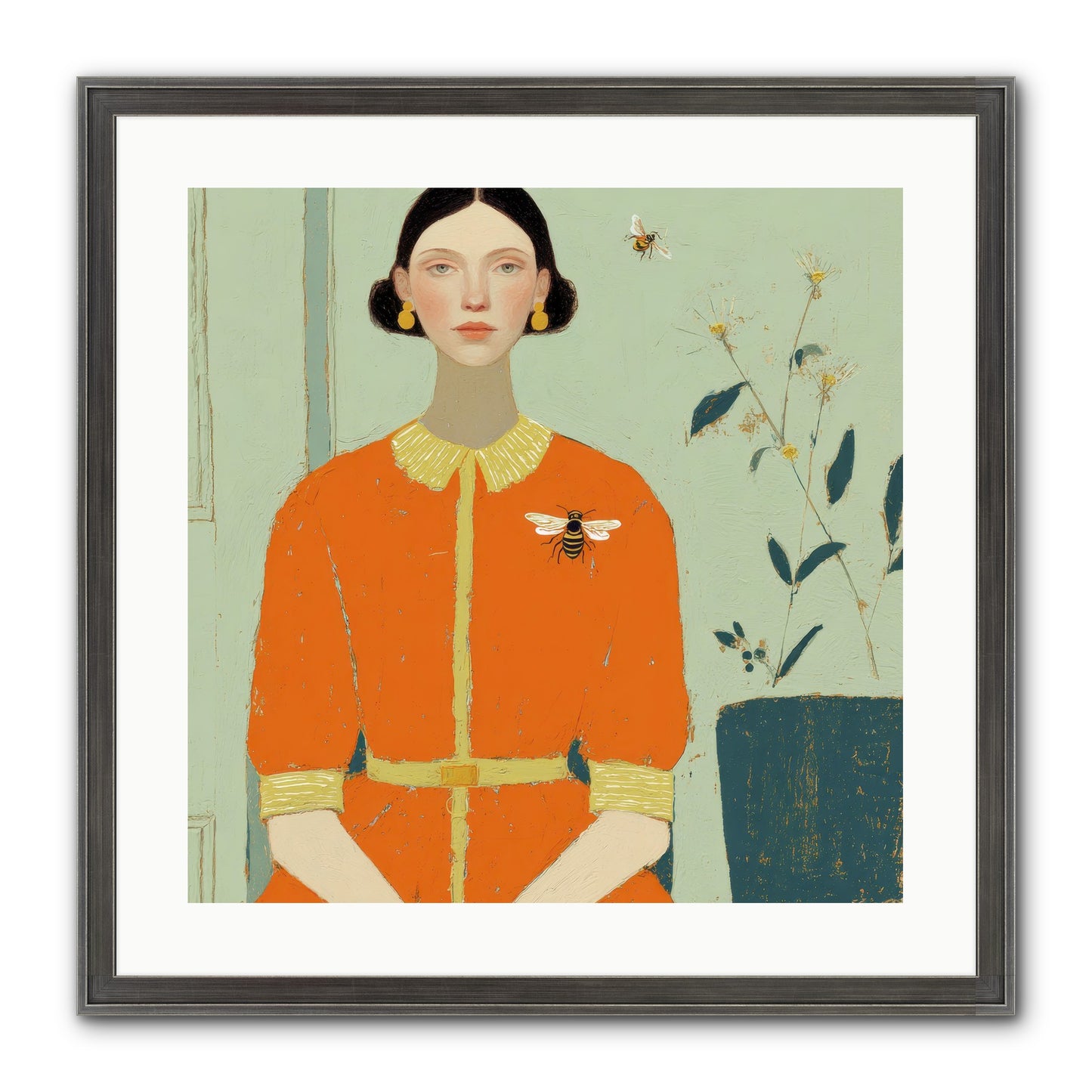 The Doe Delivered Letters Framed Print - Slimwoods Black/Silver 20x20