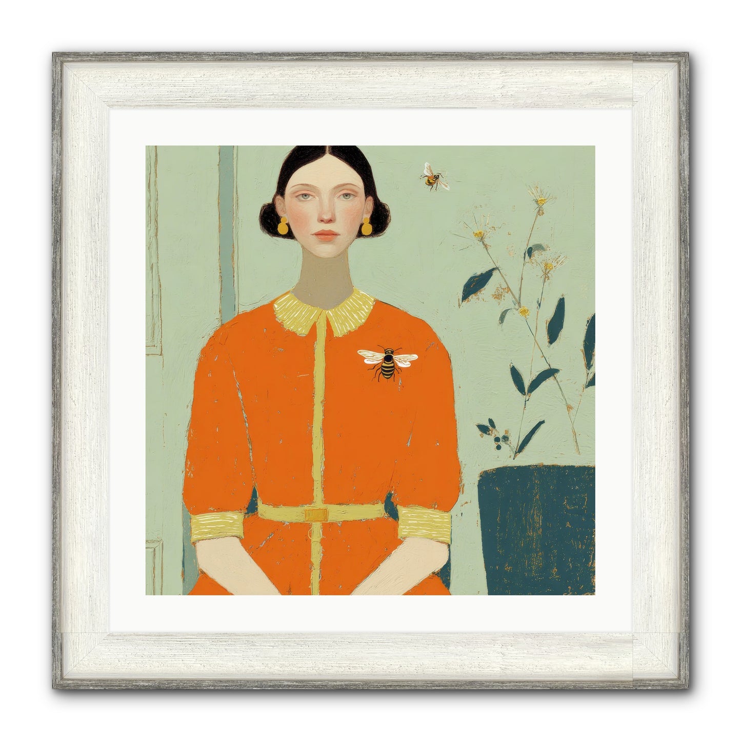 The Doe Delivered Letters Framed Print - Driftwood White 24x24