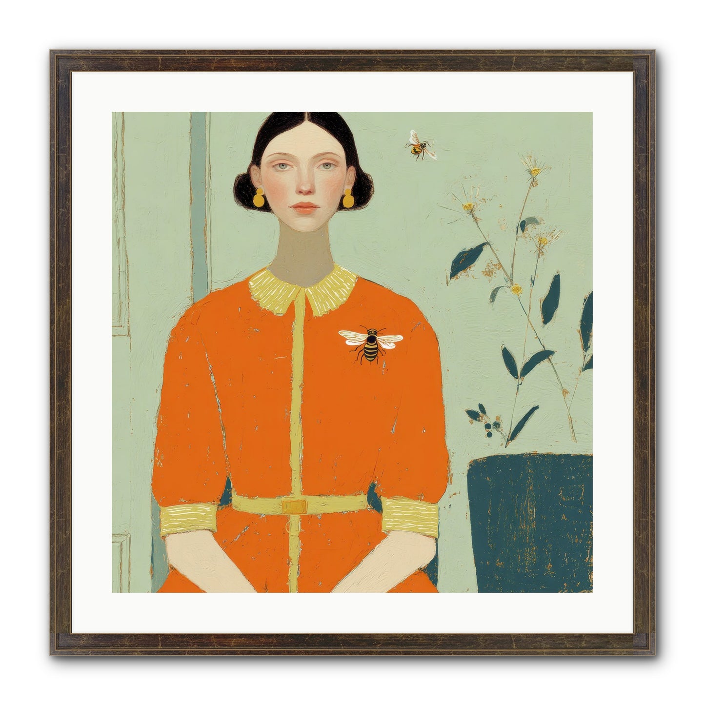 The Doe Delivered Letters Framed Print - Slimwoods Black/Gold 24x24