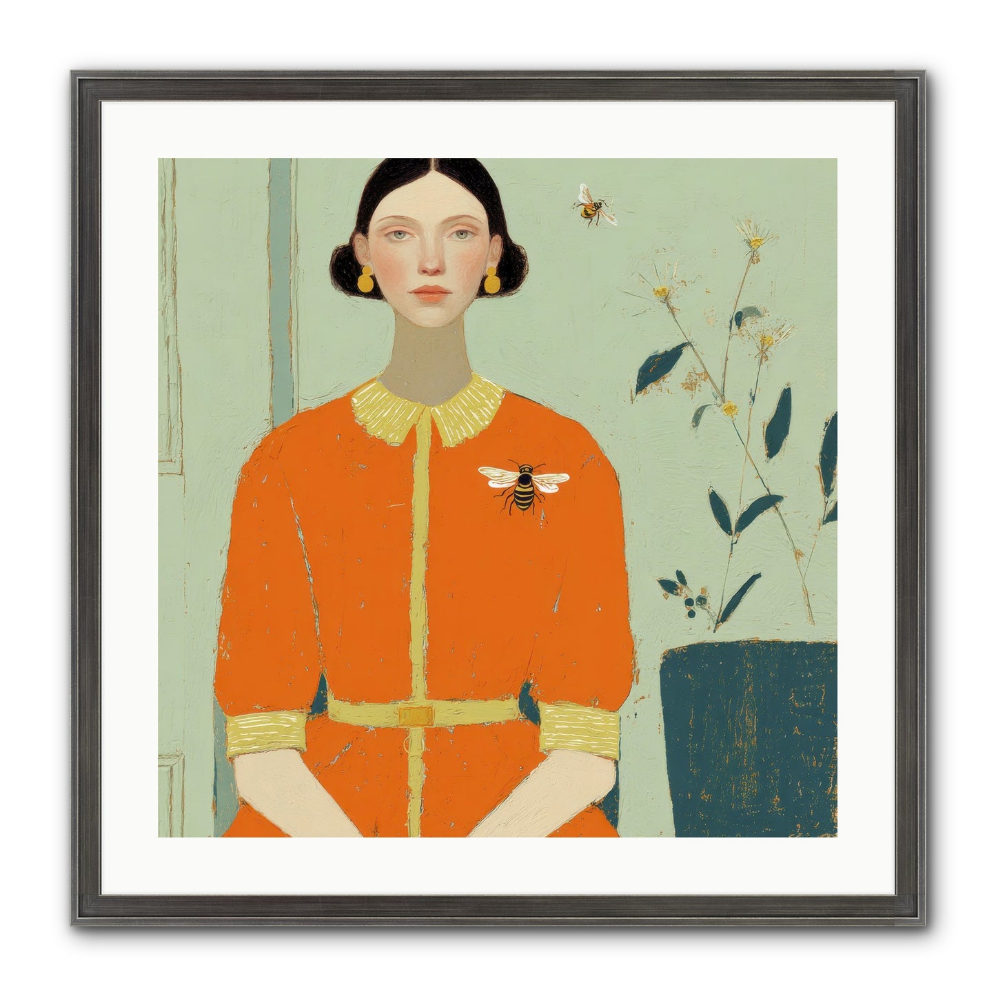 The Doe Delivered Letters Framed Print - Slimwoods Black/Silver 24x24