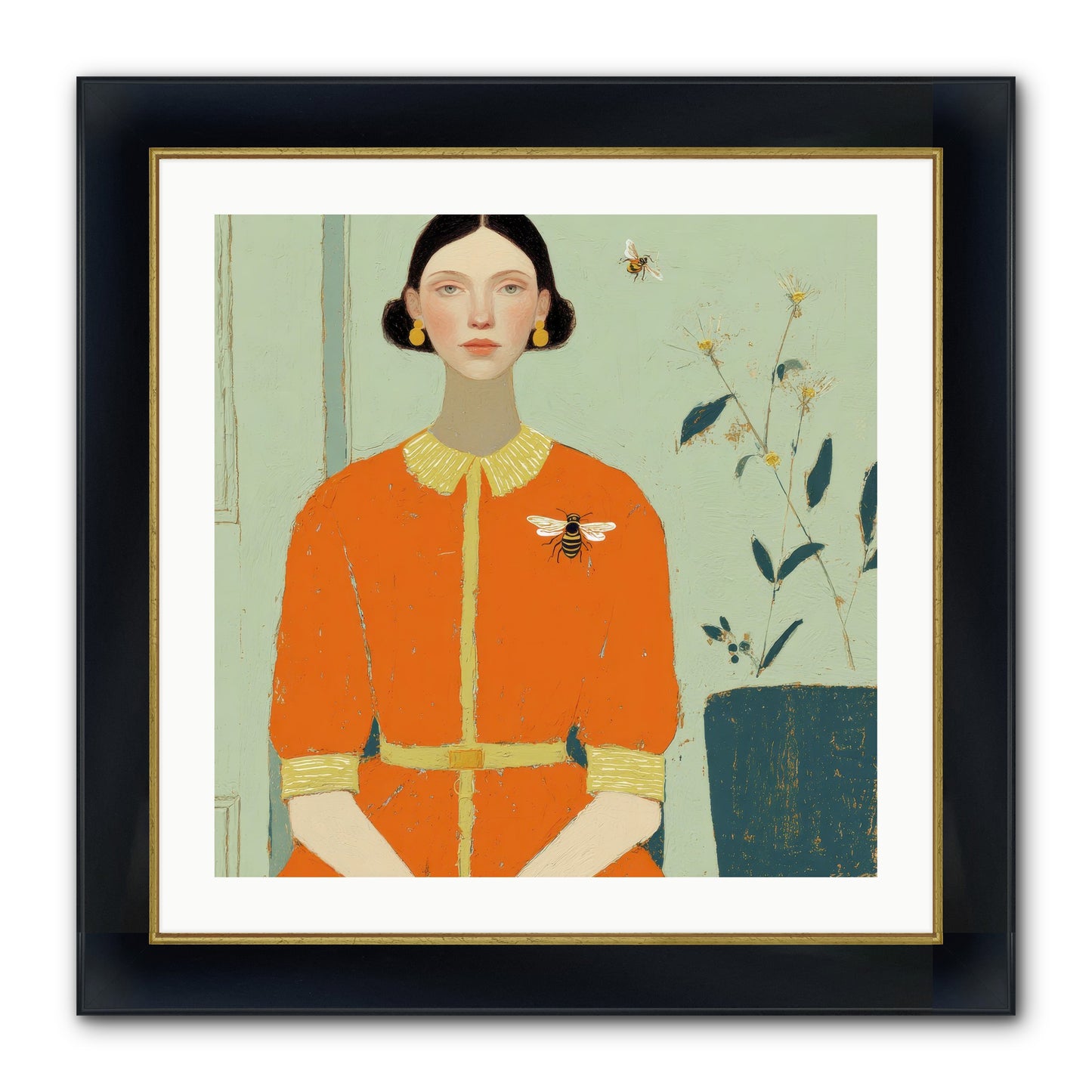 The Doe Delivered Letters Framed Print - Wide Black w/Gold 24x24