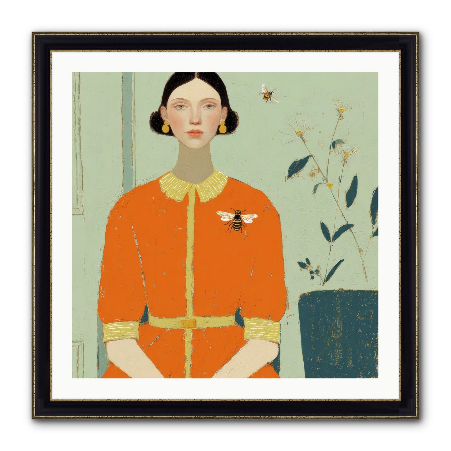 The Doe Delivered Letters Framed Print - Black & Gold 30x30